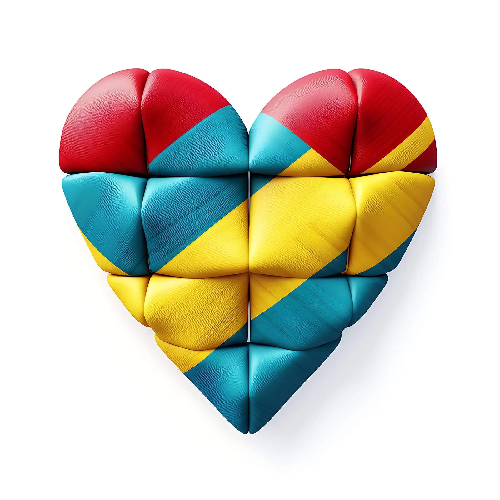Textile Heart in National Flag Colors – free colorful textiles image from Dotvec