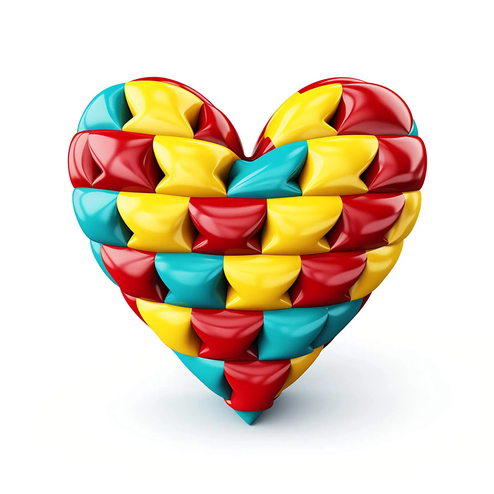 Textile Heart in National Flag Colors – free colorful textiles image from Dotvec