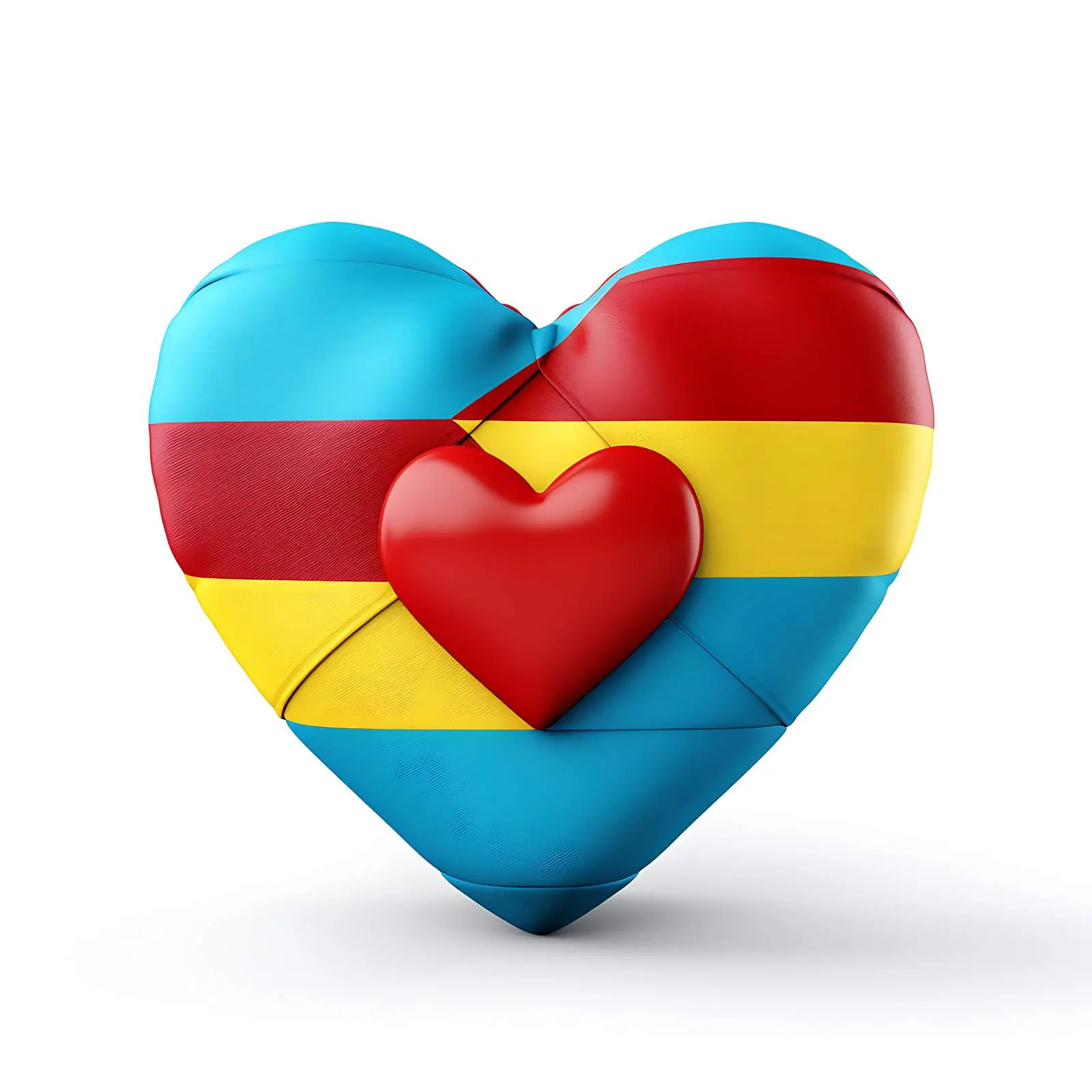 Textile Heart Featuring National Flag Colors — free download from Dotvec