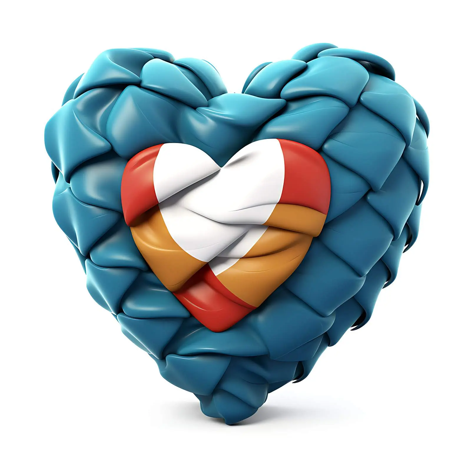 Textile Heart in National Flag Colors — free download from Dotvec