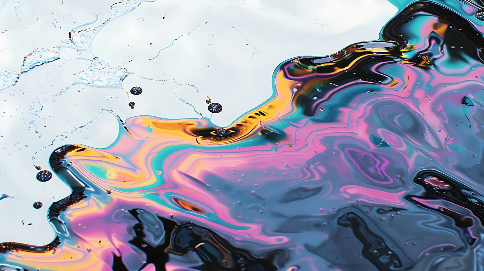 Vibrant Petrol Oil Spill on Damp Surface – free damp image from Dotvec