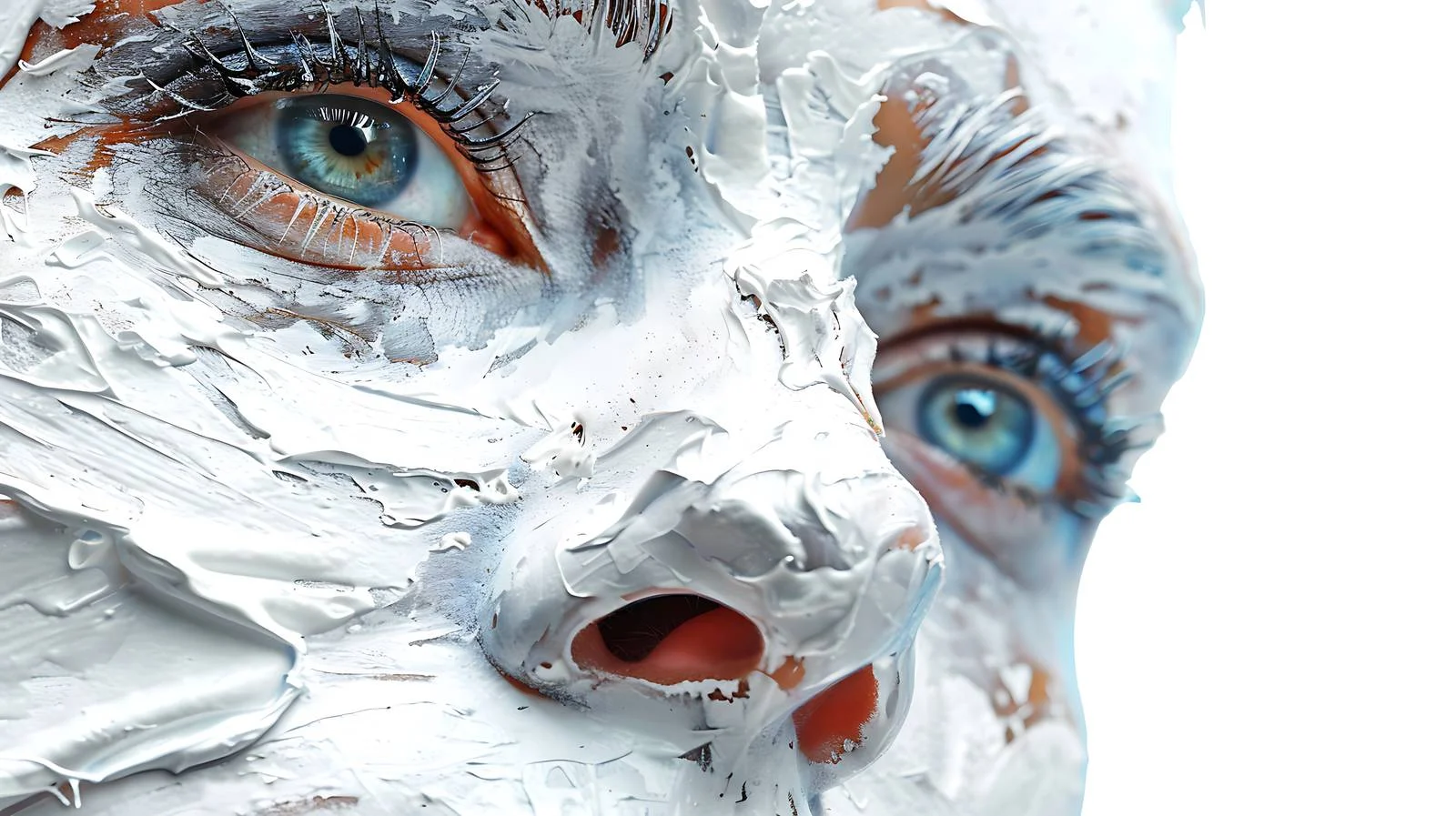 Detailed Human Face Isolated White Background — free download from Dotvec