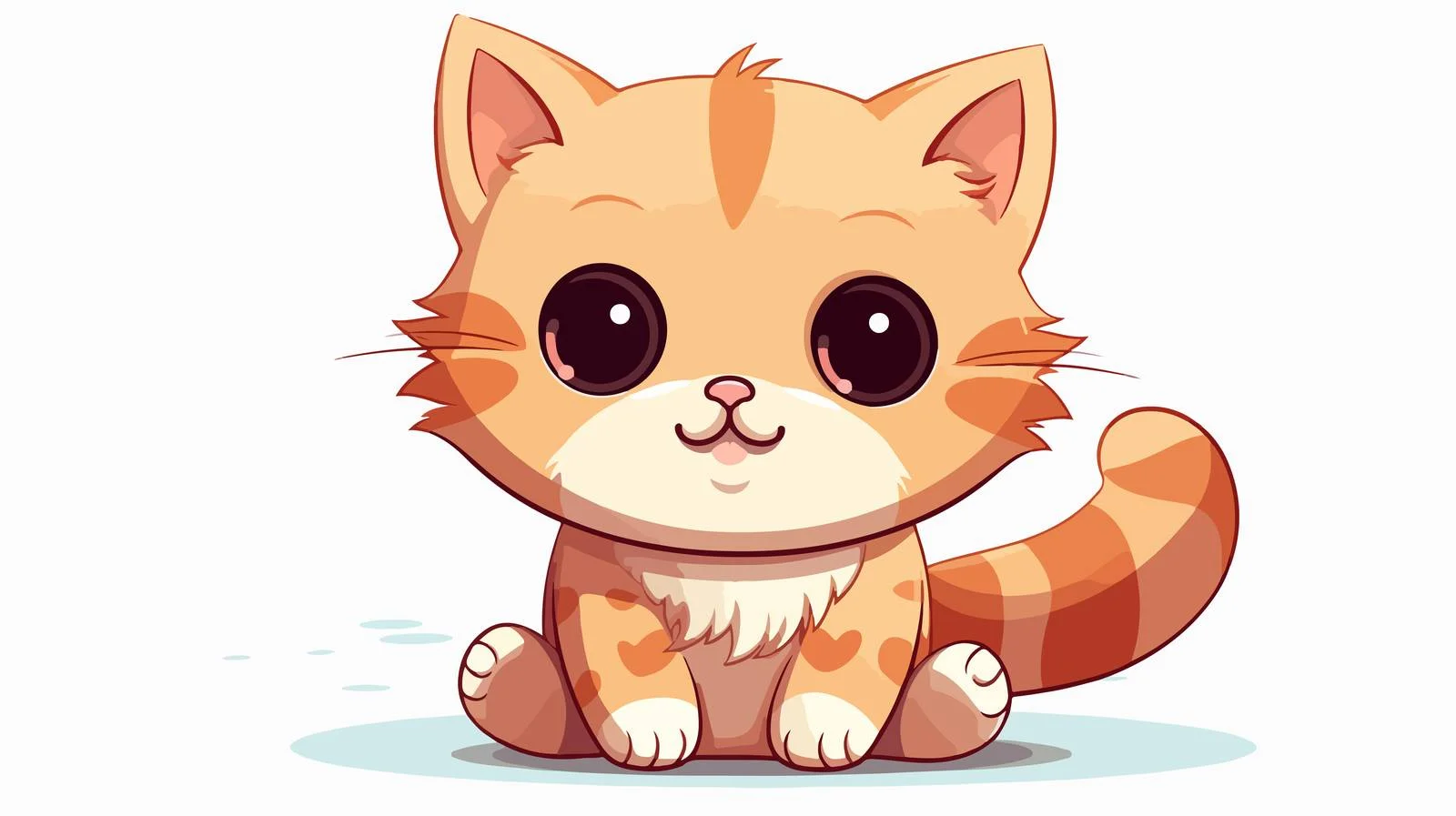 Cute Kawaii Cat Cartoon Illustration — free download from Dotvec
