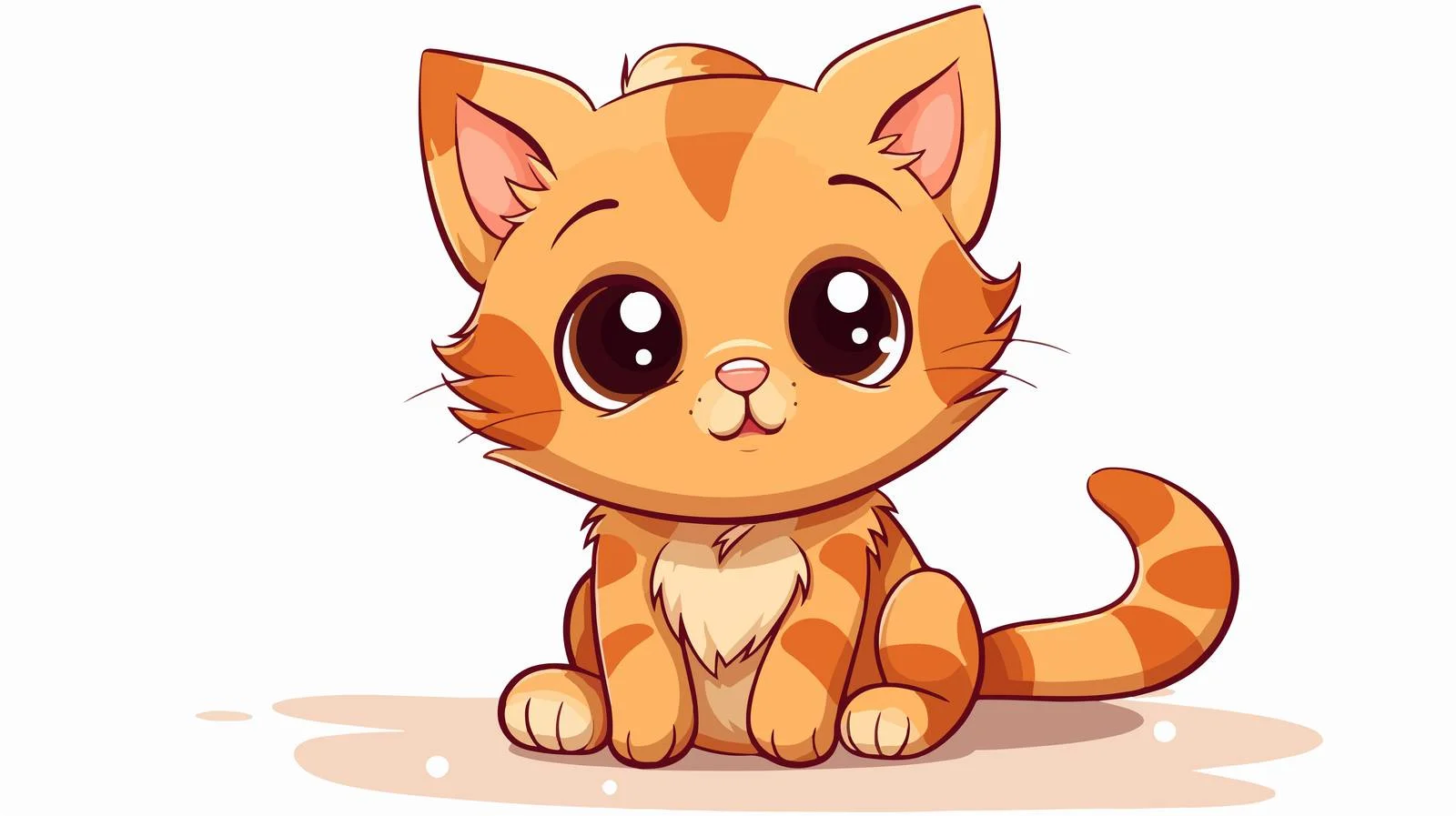 Adorable Kawaii Cat Cartoon Illustration — free download from Dotvec