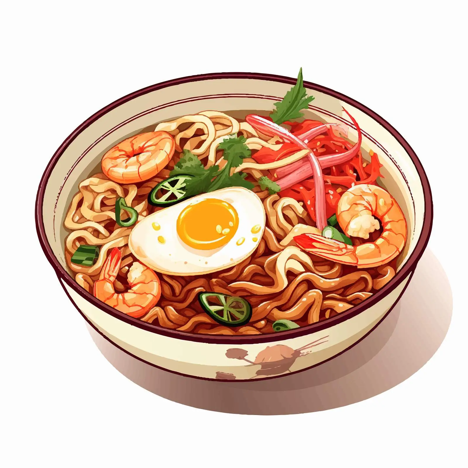 Hand-Drawn Hokkien Mee Vector Illustration – free traditional dish image from Dotvec