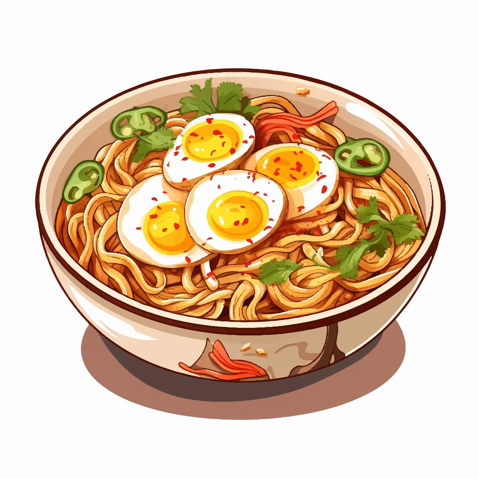 Hand-Drawn Hokkien Mee Thai Fried Noodles Vector — free download from Dotvec