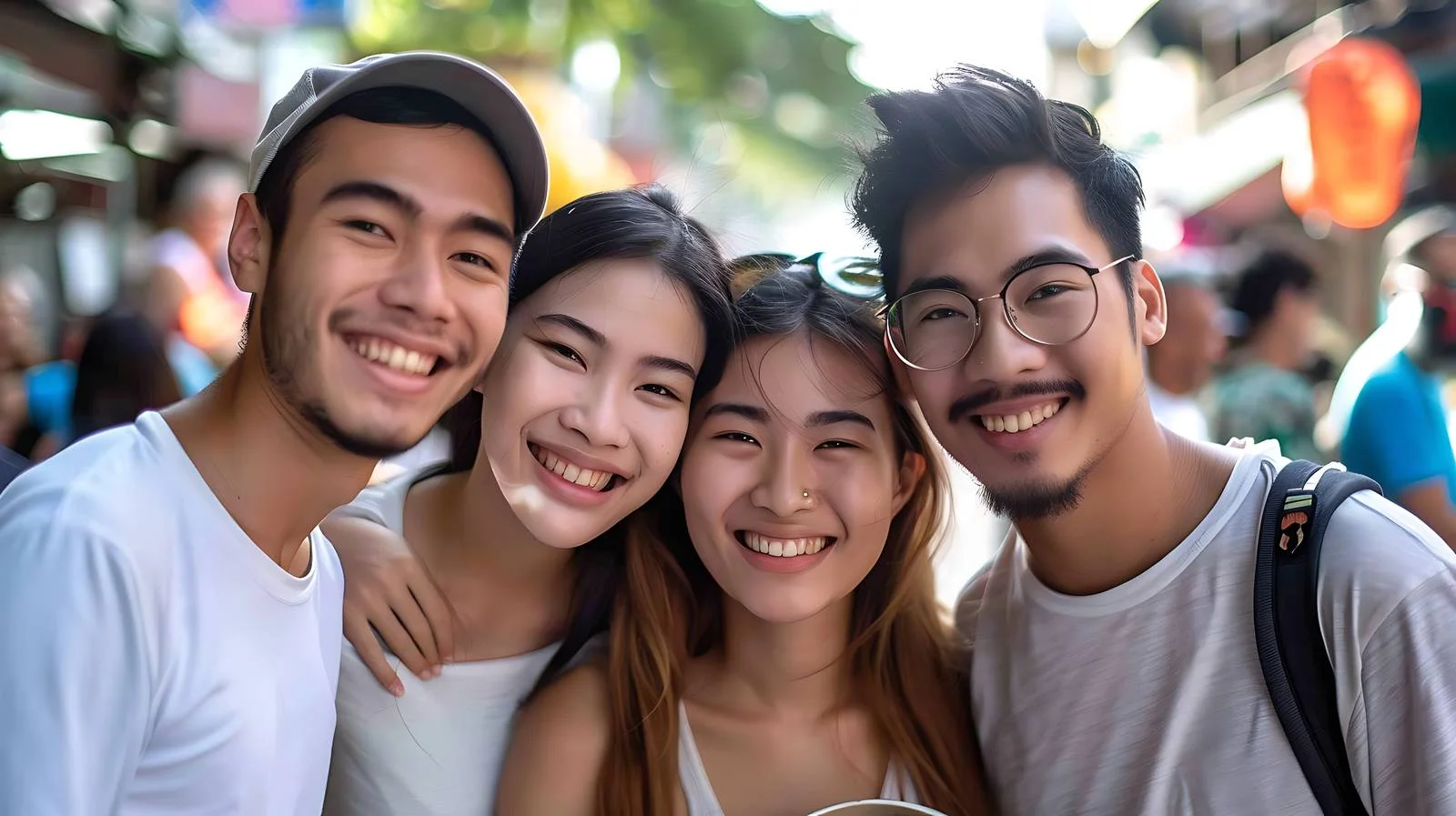 Khao San Road Happy Friends Portrait — free download from Dotvec