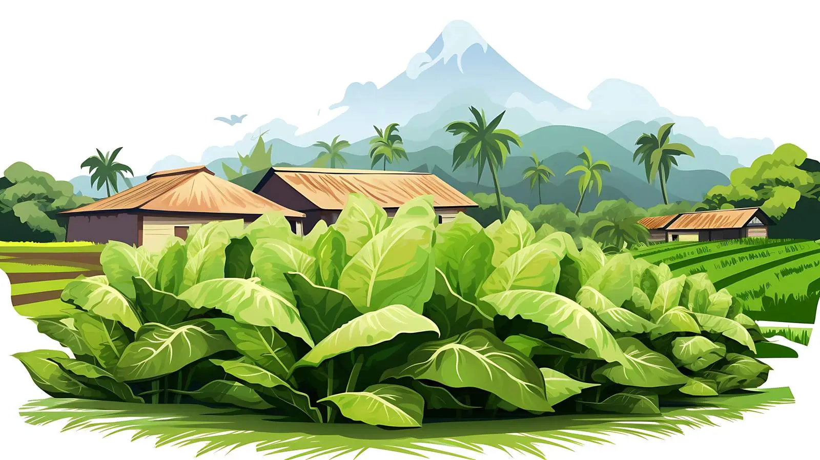 Thailand Tobacco Farm Cartoon Vector Illustration — free download from Dotvec