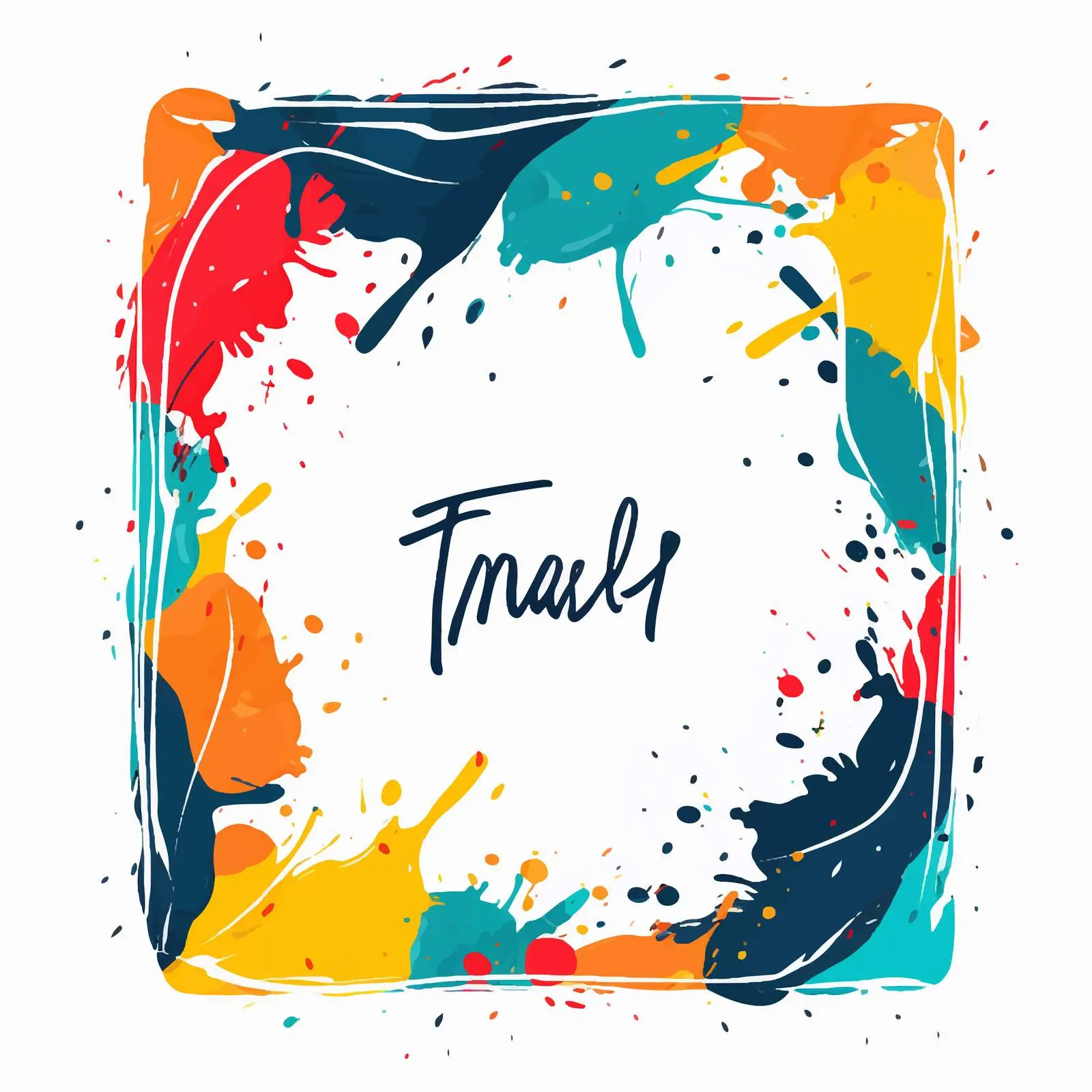 Colorful Thank You Note Template with Frame — free download from Dotvec