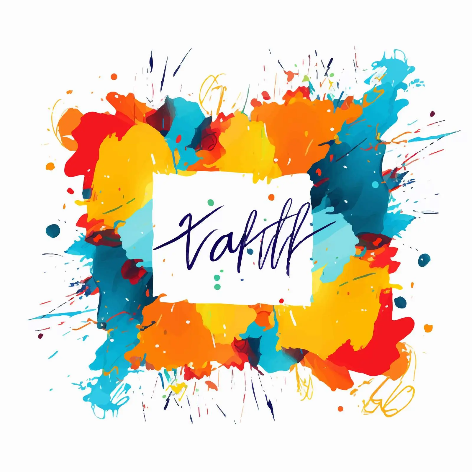 Colorful Thank You Note Template with Frame – free grateful image from Dotvec