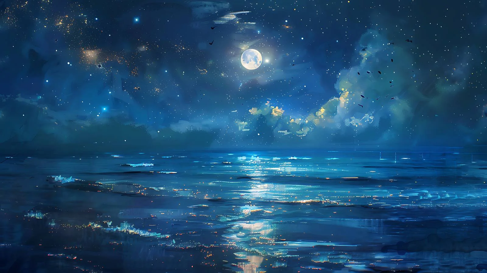 Serenity Night Fragrant Sea White Background — free download from Dotvec