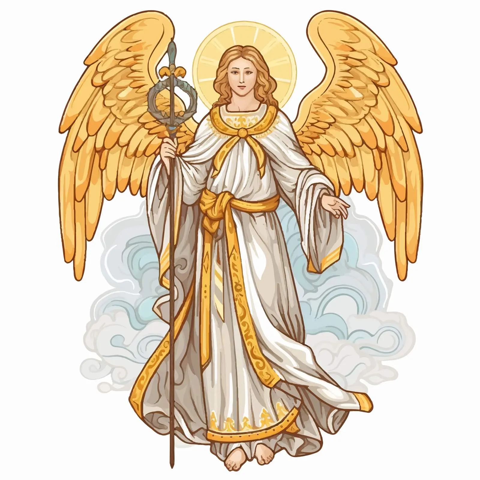 Archangel Gabriel Illustration in Byzantine Style — free download from Dotvec