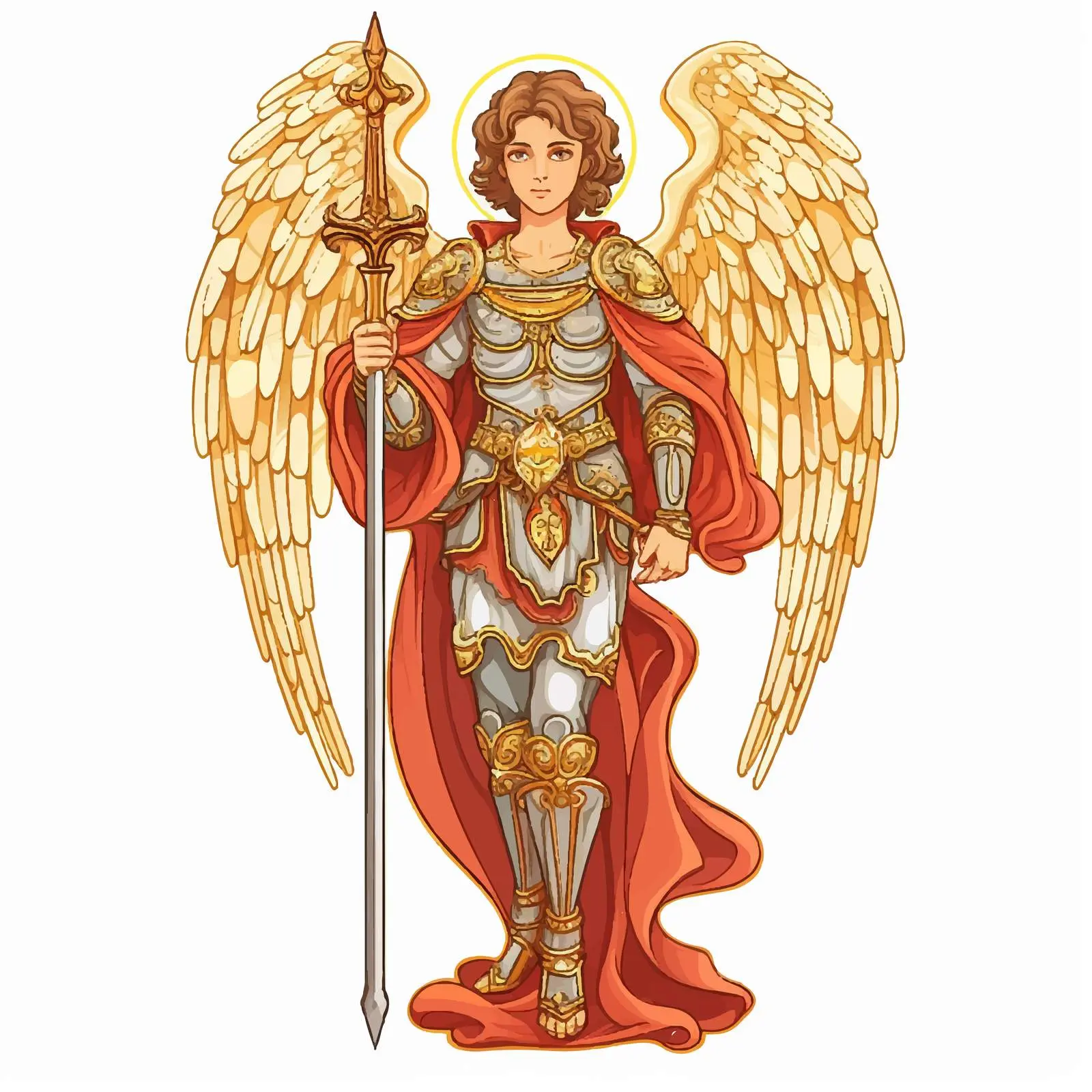 Archangel Michael Illustration Vector Art — free download from Dotvec