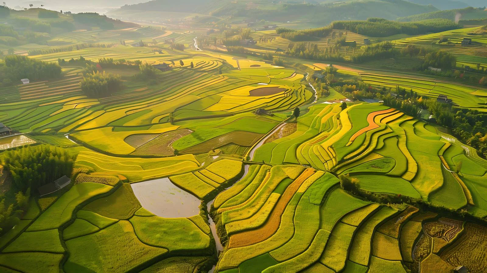 Bucolic Autumn Landscape from Aerial View — free download from Dotvec