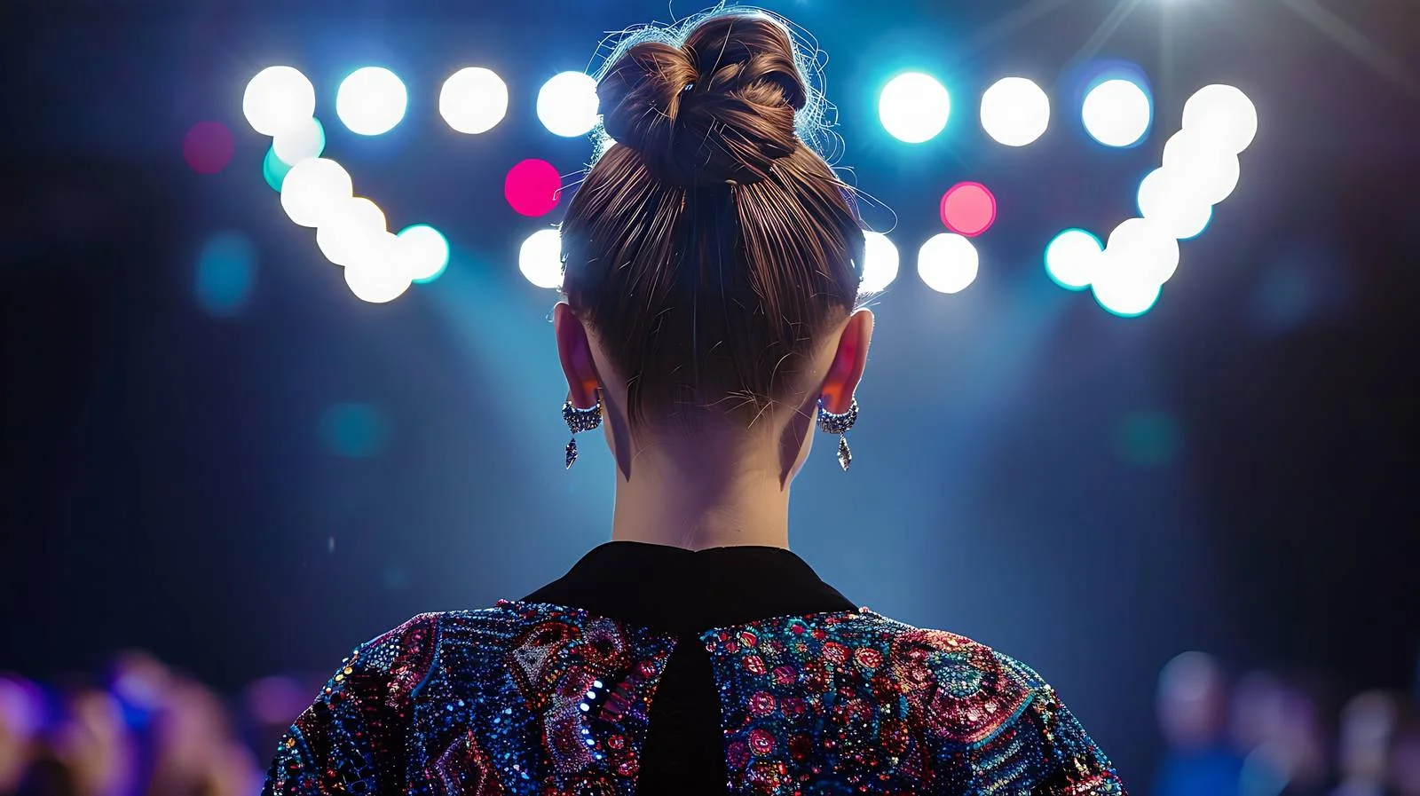 Elegant Fashion Model Strutting Runway Scene — free download from Dotvec