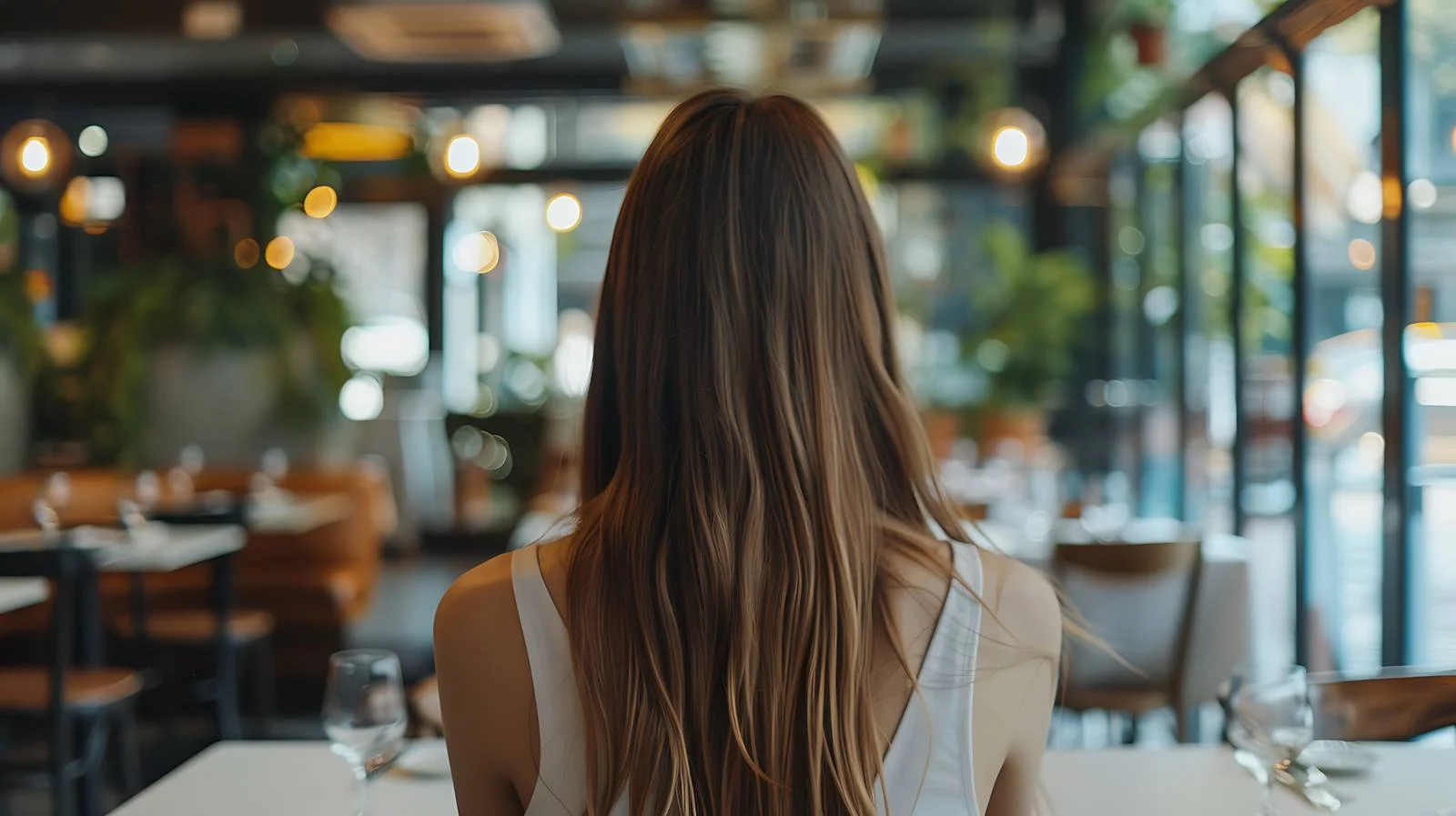 Young Woman in Restaurant — free download from Dotvec