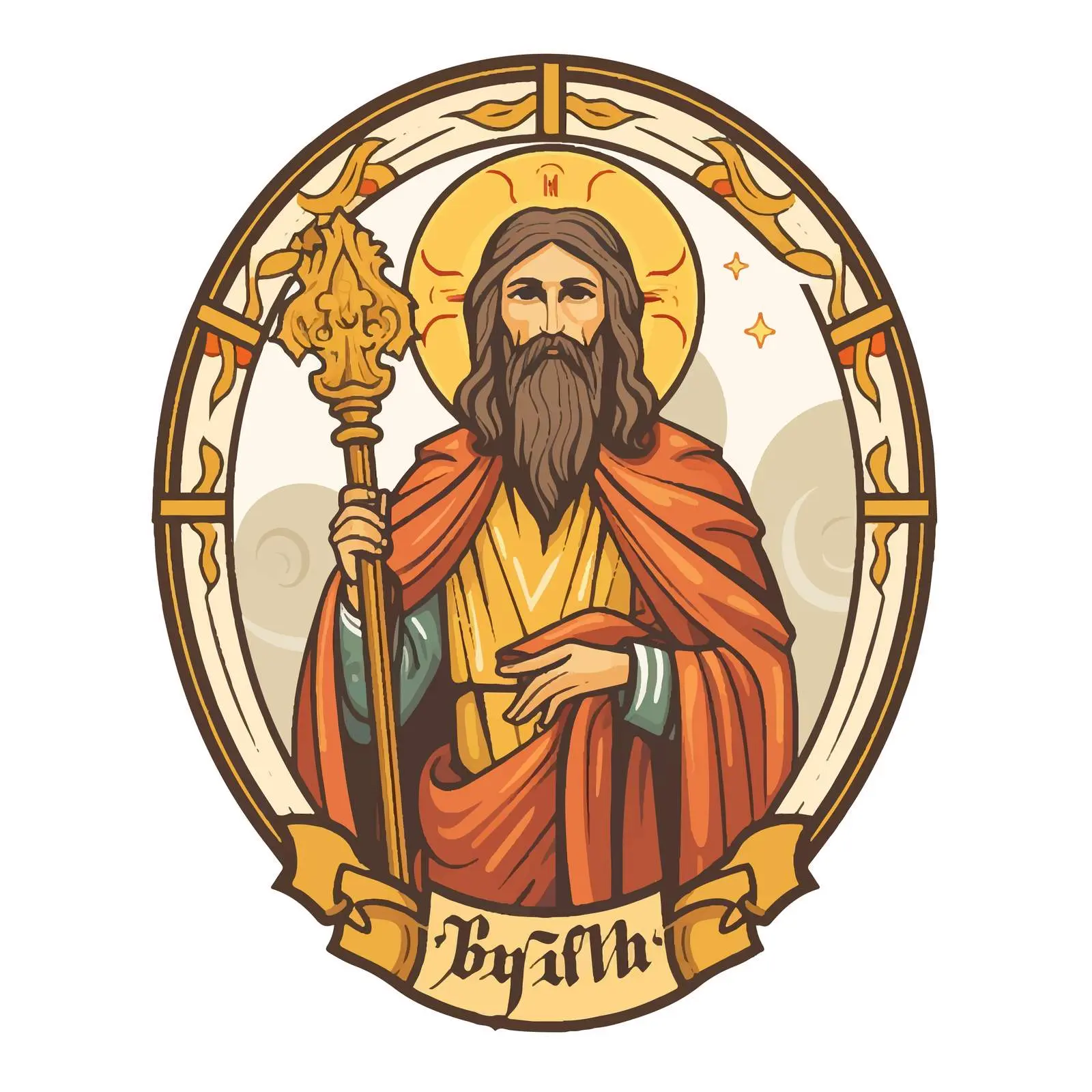 Byzantine Style Illustration of John the Baptist – free artistic icon image from Dotvec