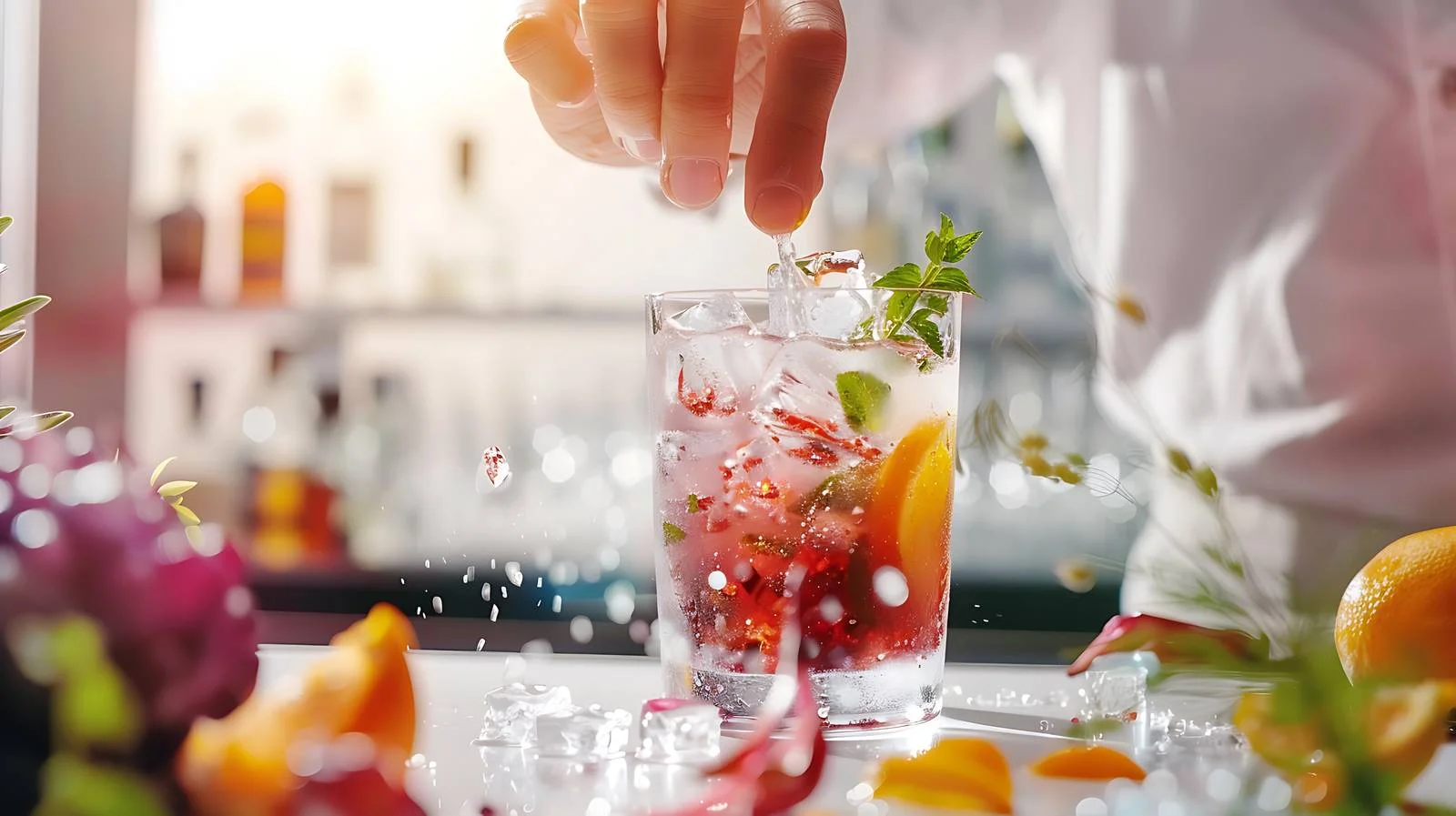 Mixologist preparing alcoholic beverage in bar — free download from Dotvec