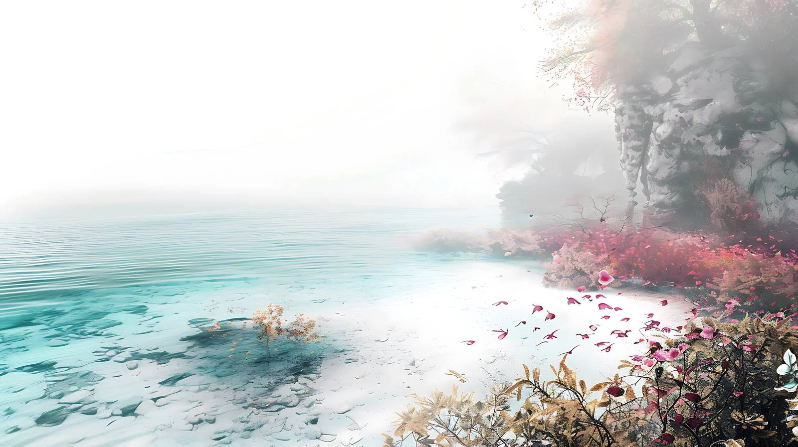 Tranquil Ocean in Pristine White Isolation — free download from Dotvec