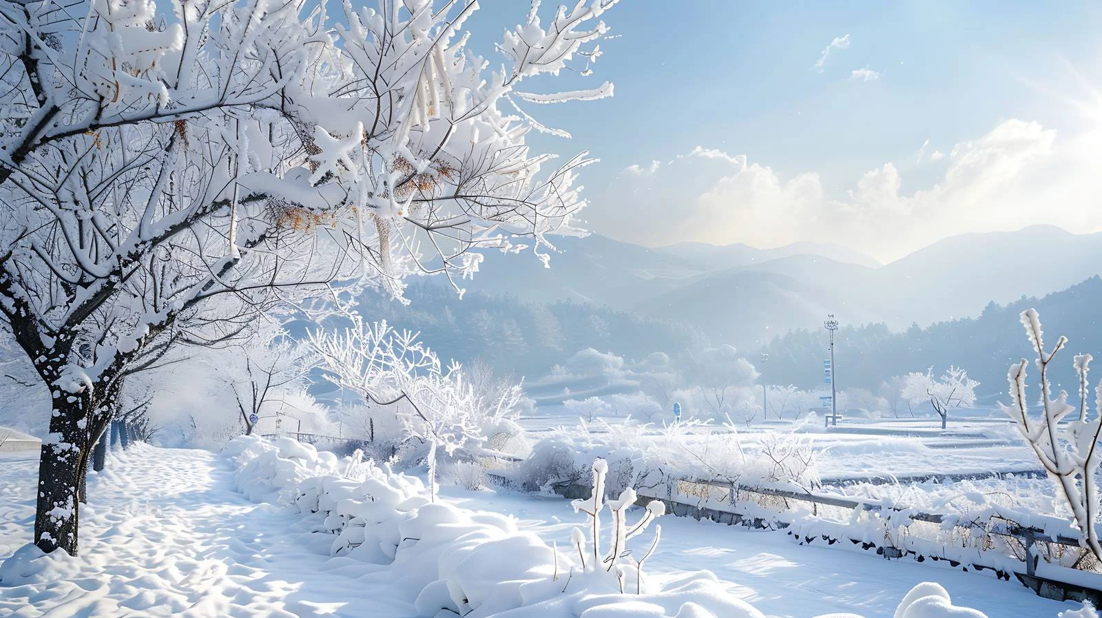 Serene Snowy Landscape in Juxian County — free download from Dotvec