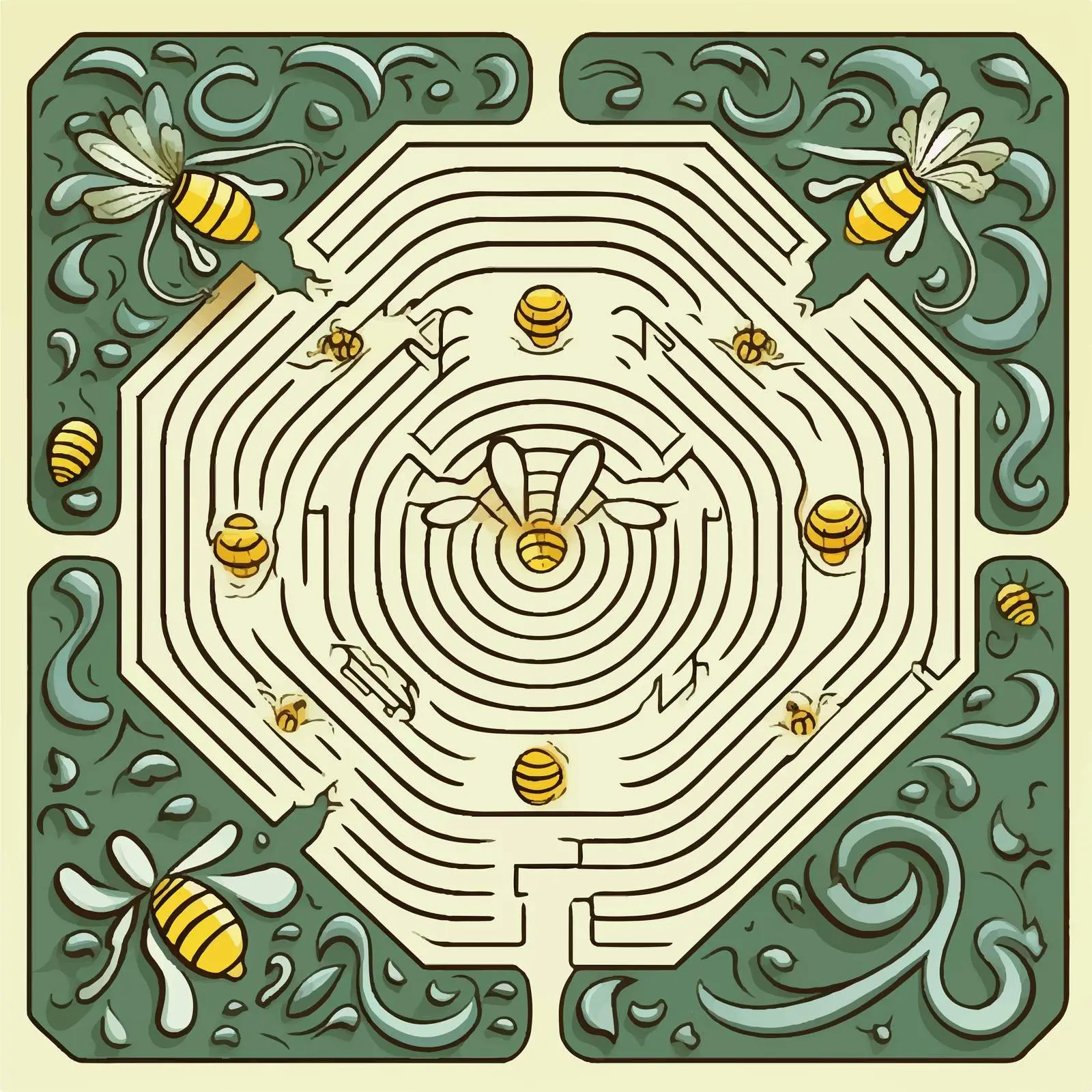 Bee Maze Game Template Illustration Vector — free download from Dotvec