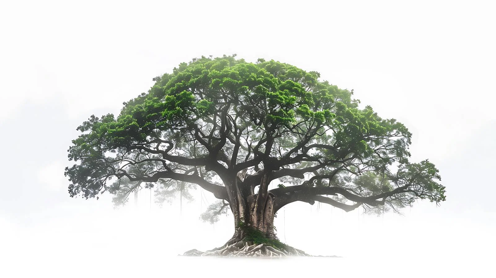 Majestic Tree Mist White Background — free download from Dotvec