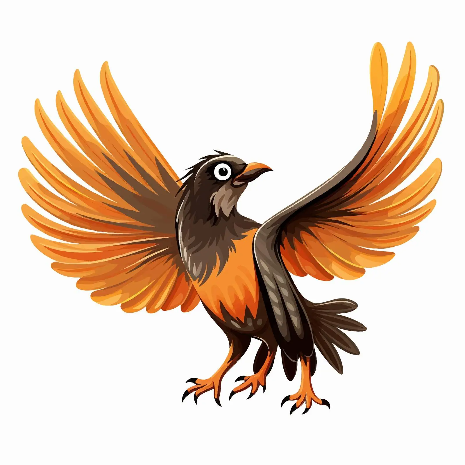 Colorful Cartoon Bird Spreading Its Wings Illustration — free download from Dotvec