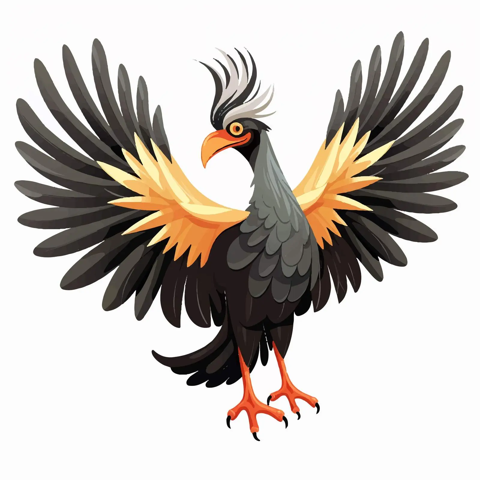 Colorful Cartoon Bird Spreading Its Wings Vector — free download from Dotvec