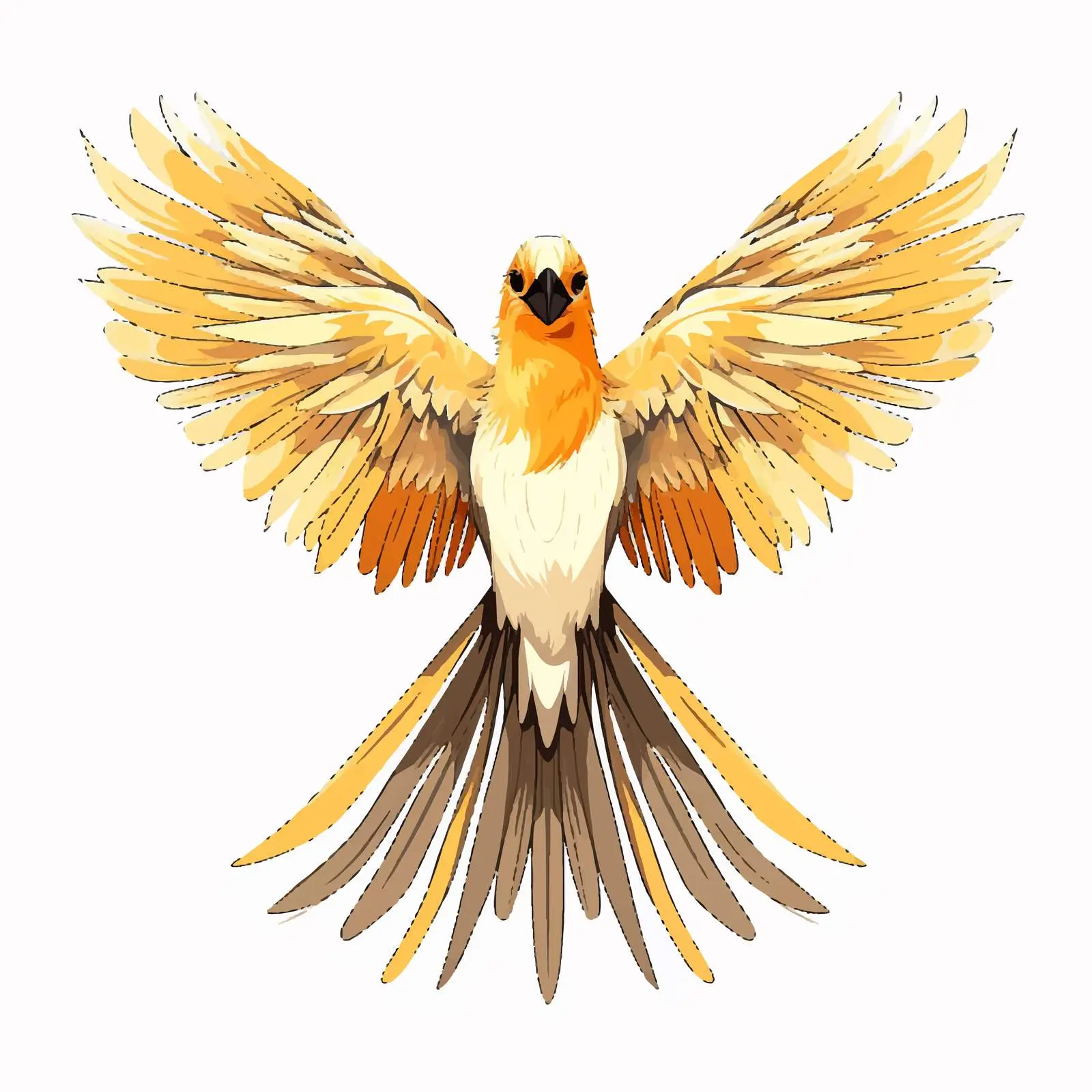 Cartoon Bird Spreading Wings Vector Illustration — free download from Dotvec
