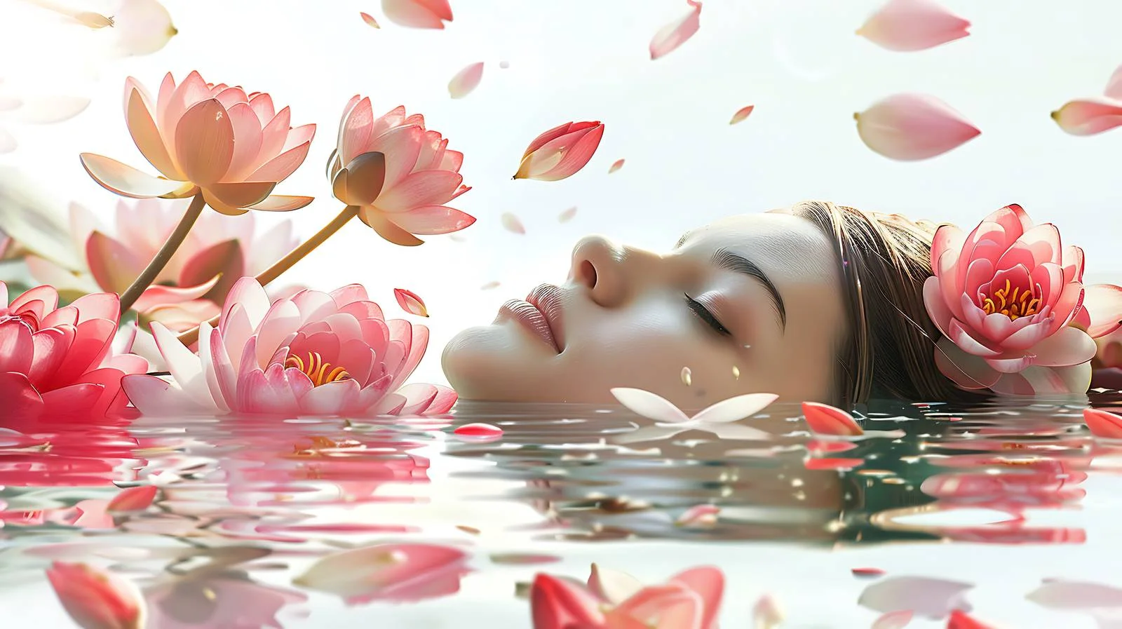 Tranquil lake shore reflects serene scenery — free download from Dotvec