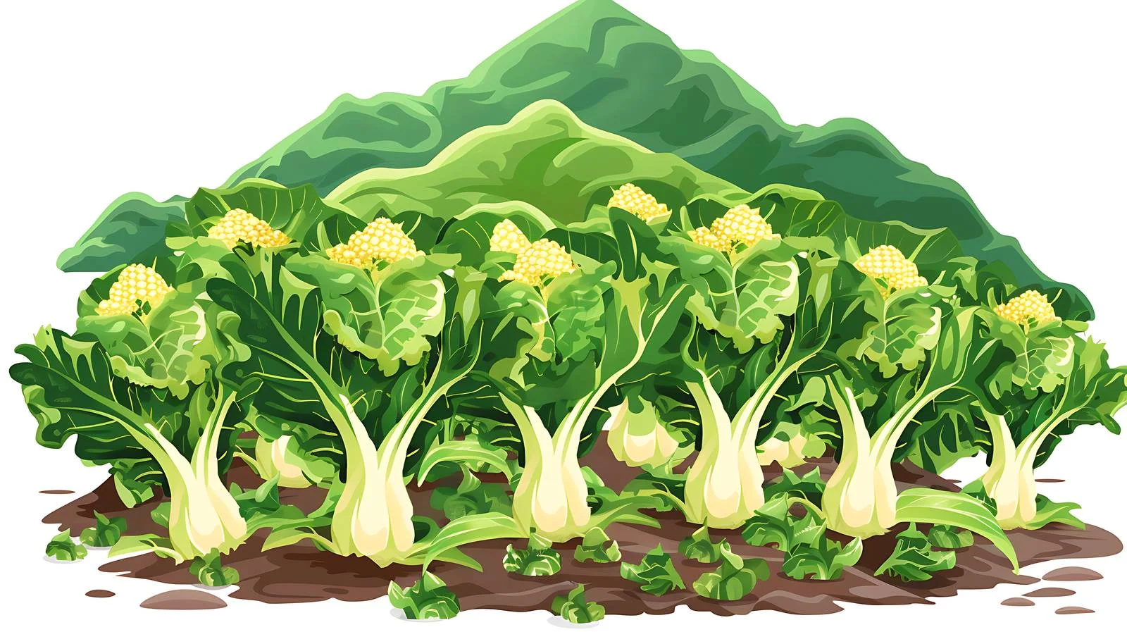 Chinese Cabbage and Corn Farm Field — free download from Dotvec