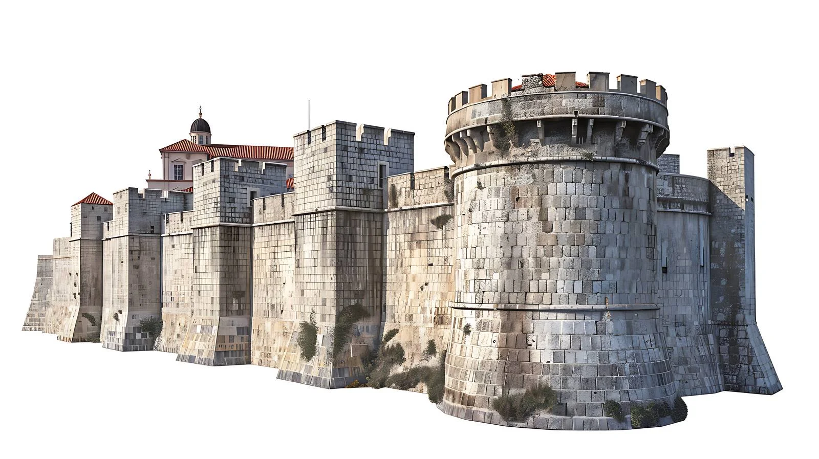 Dubrovnik City Wall in Europe Isolated — free download from Dotvec