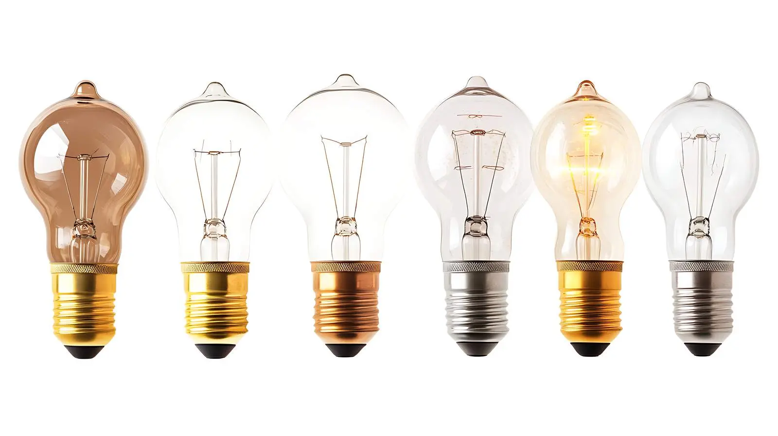 Evolution of Light Bulbs on White Background – free illumination image from Dotvec
