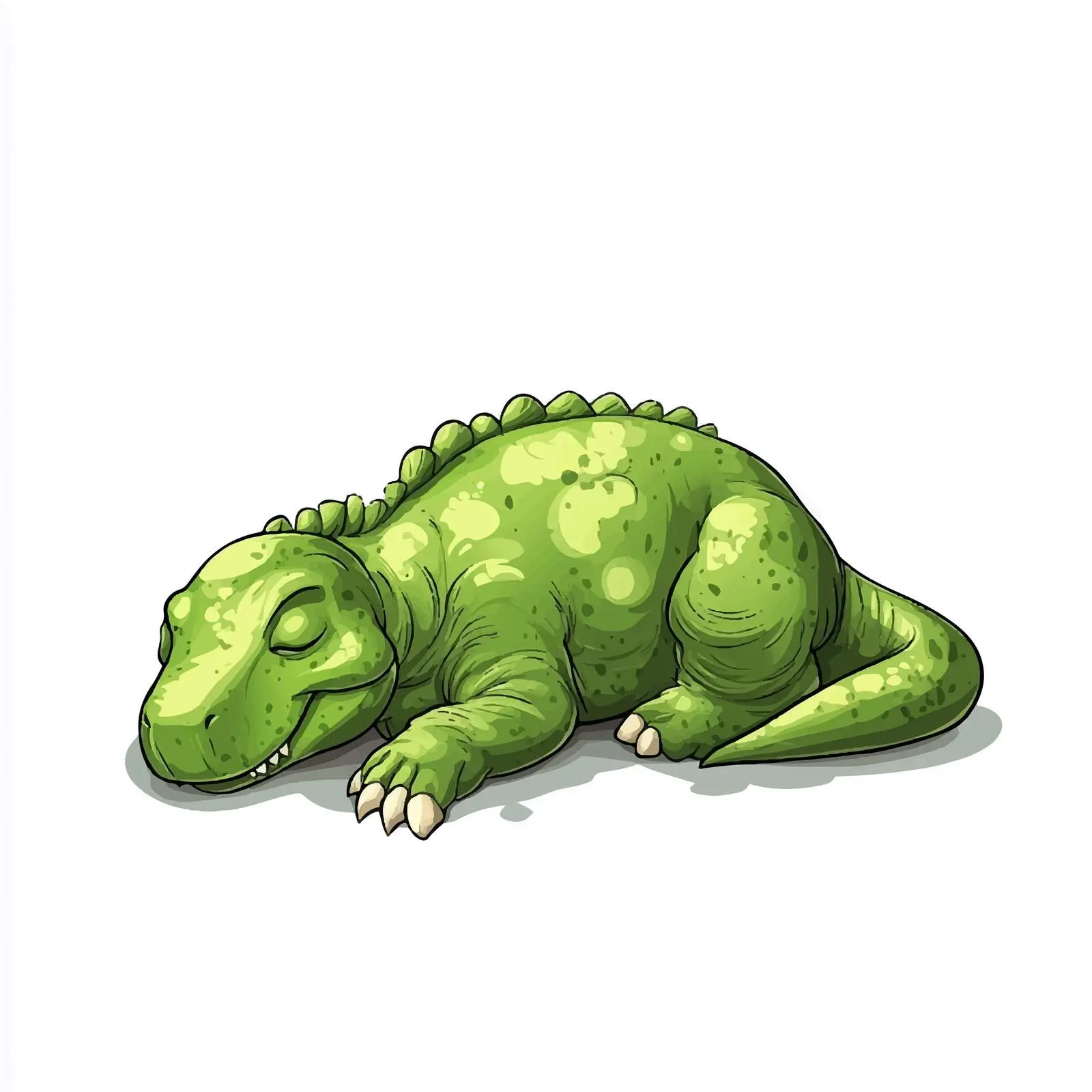 Sleeping Green Dinosaur Vector Illustration – free playful dinosaur image from Dotvec