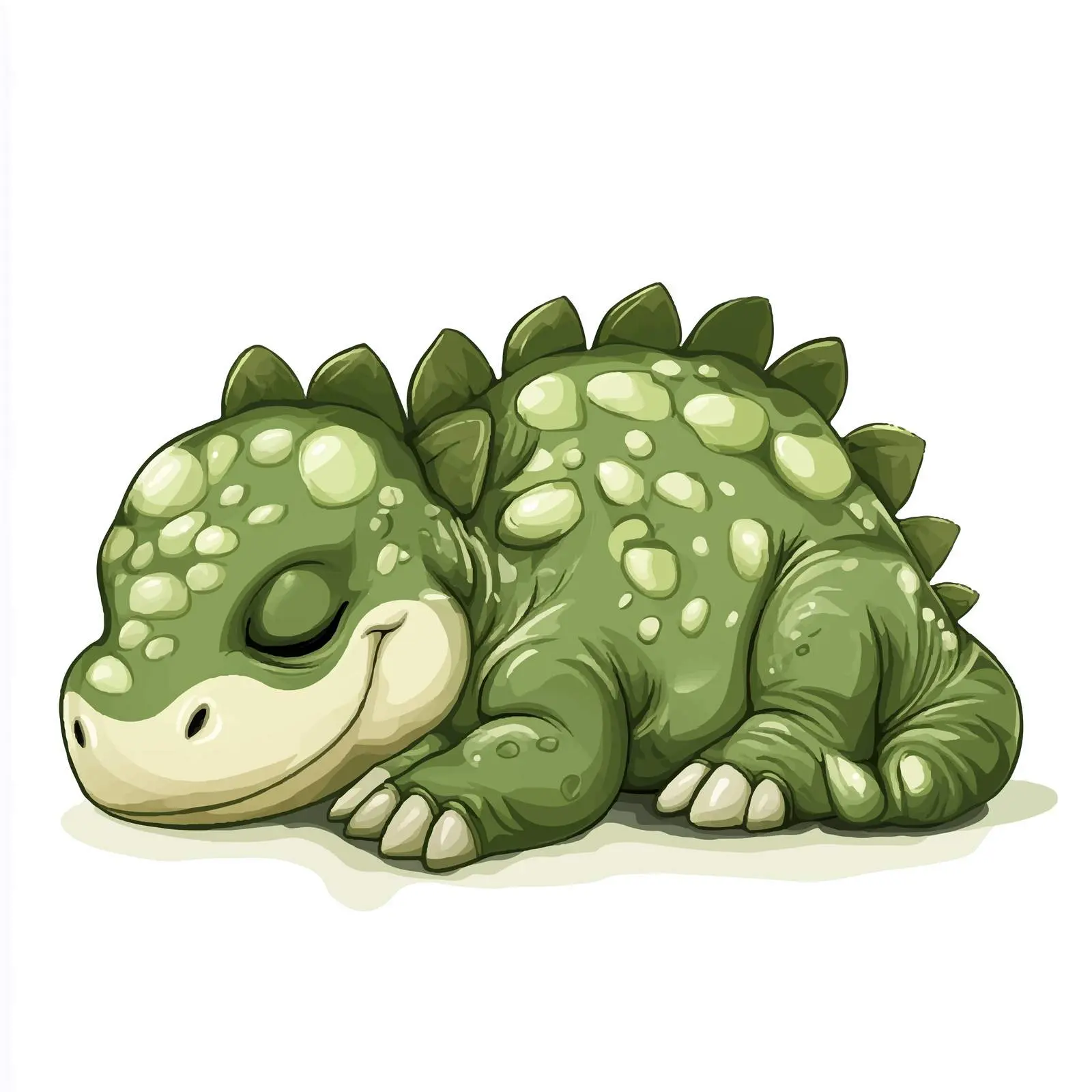 Sleeping Green Dinosaur Vector Illustration — free download from Dotvec