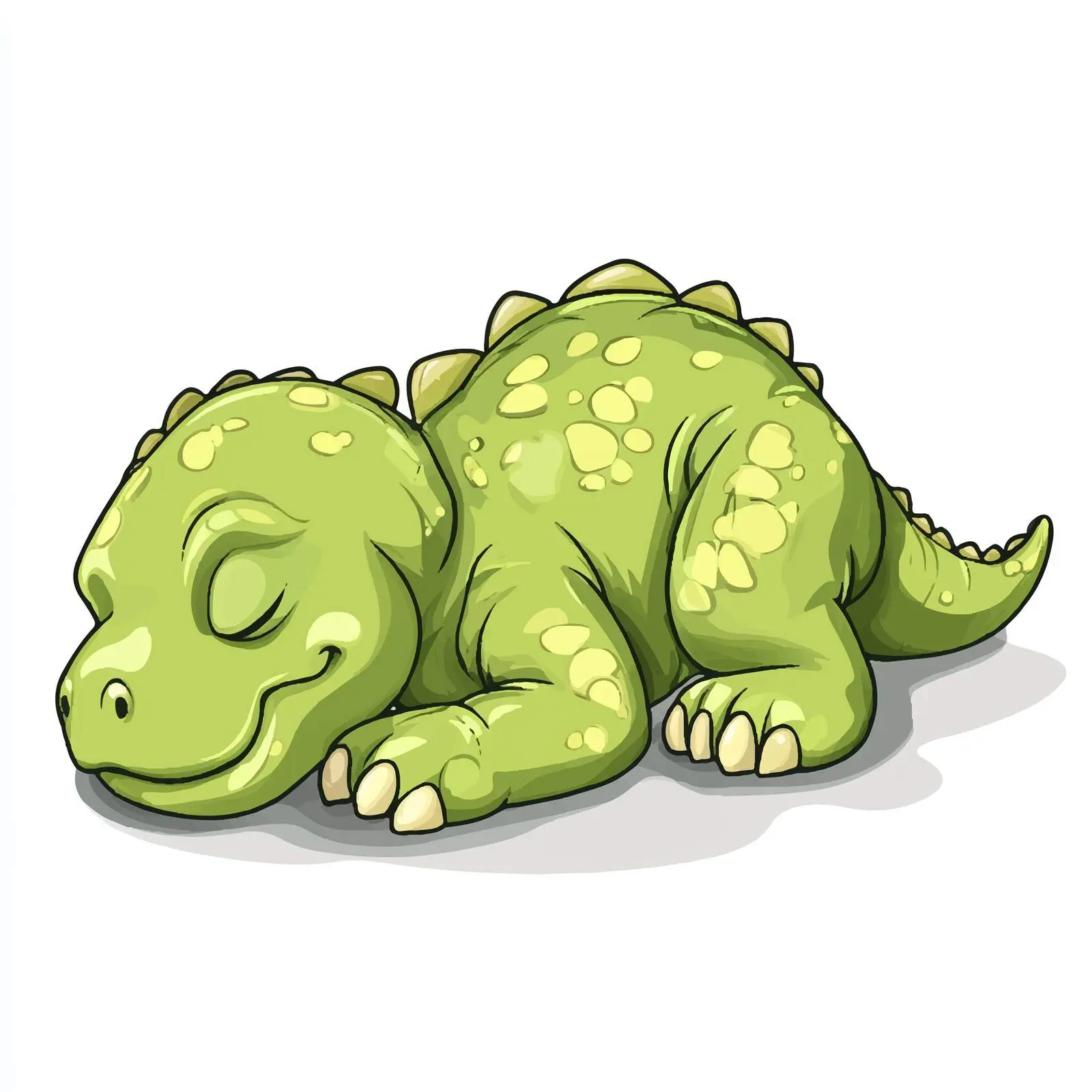 Sleeping Green Dinosaur Vector Illustration — free download from Dotvec