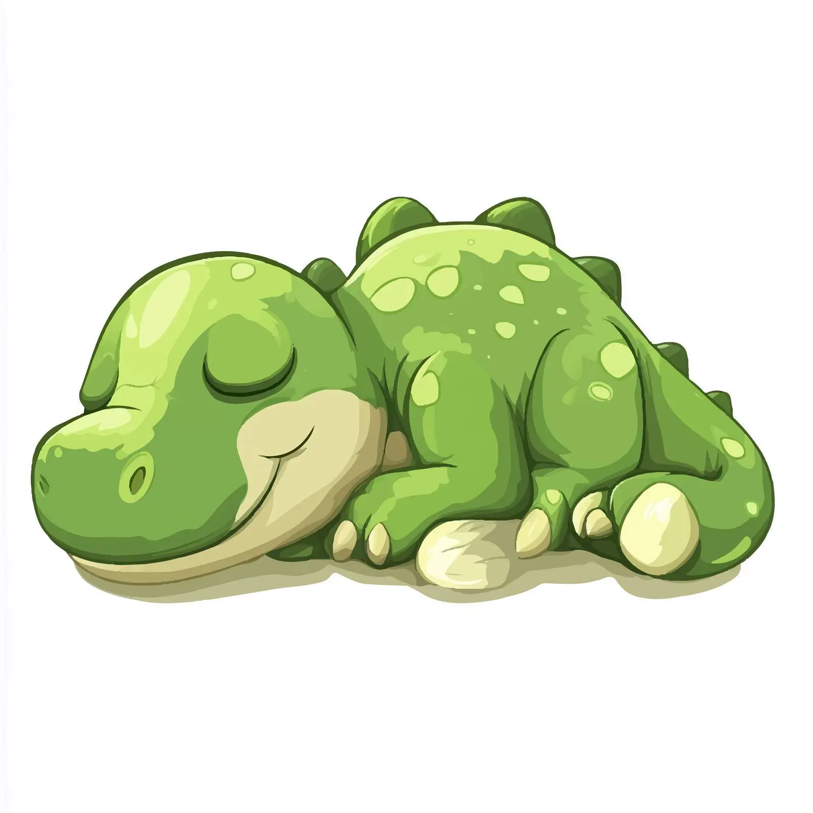 Sleeping Green Dinosaur Vector Illustration – free playful dinosaur image from Dotvec