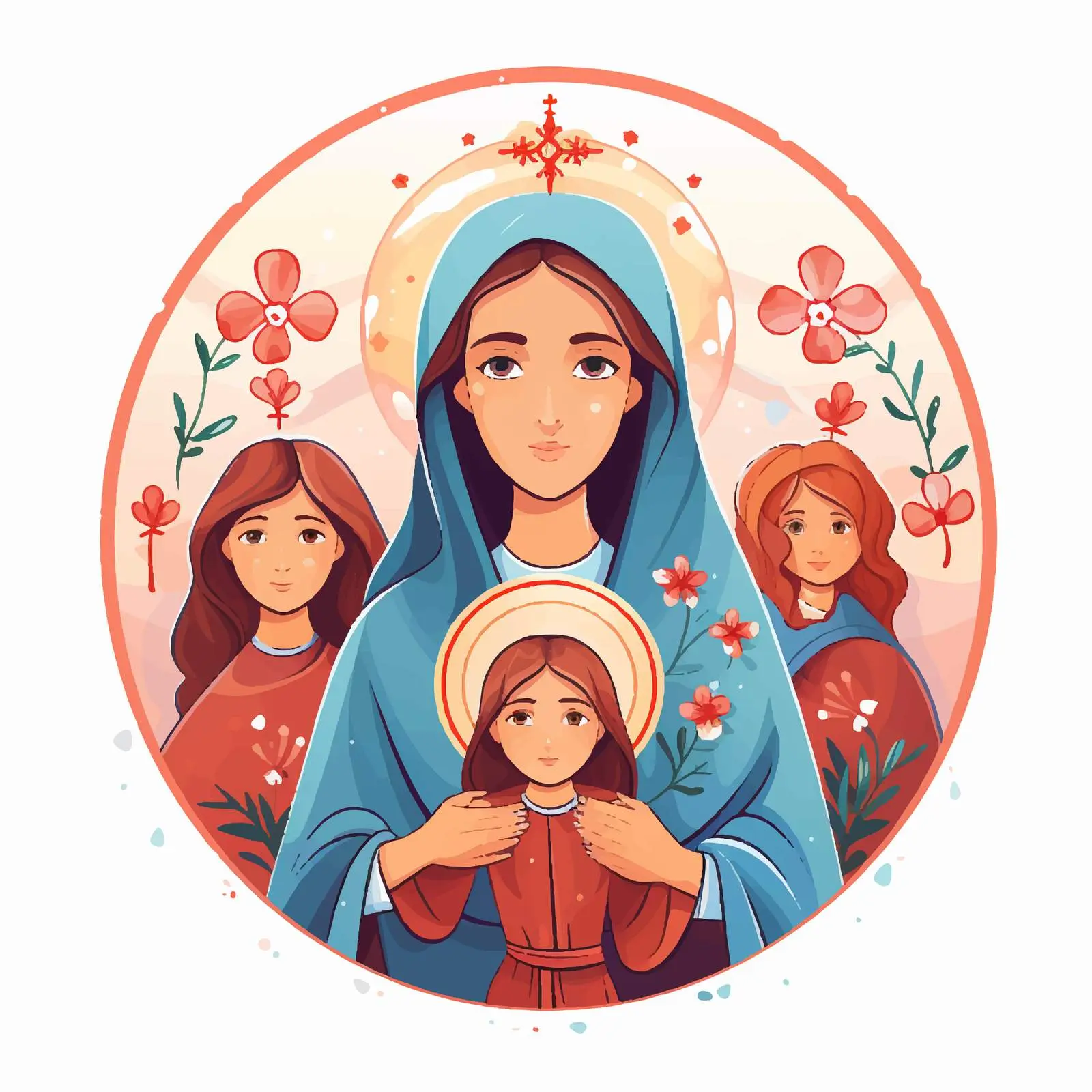 The Virtues and Mother Sophia Illustration — free download from Dotvec