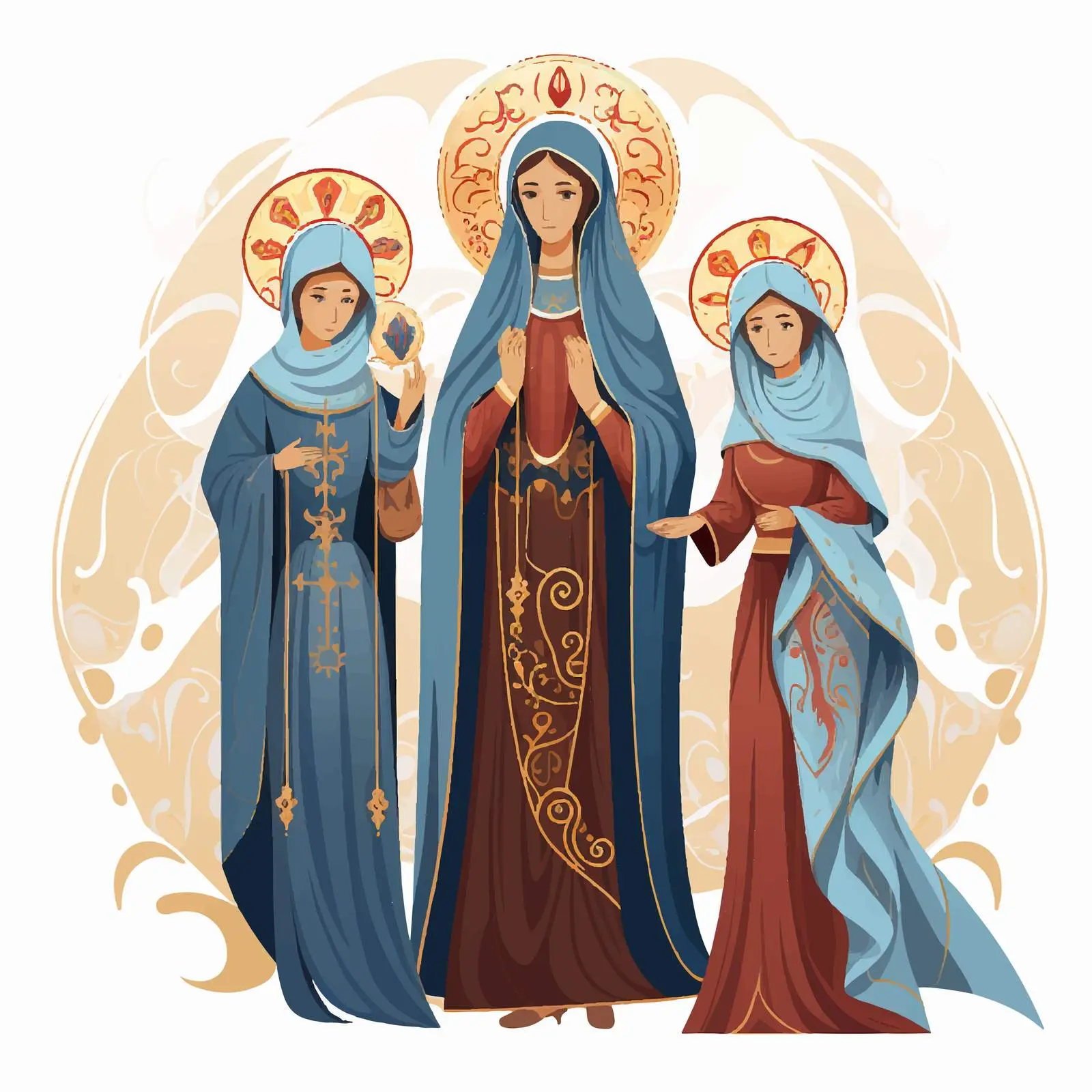 Faith, Hope, Love, and Mother Sophia Illustration — free download from Dotvec