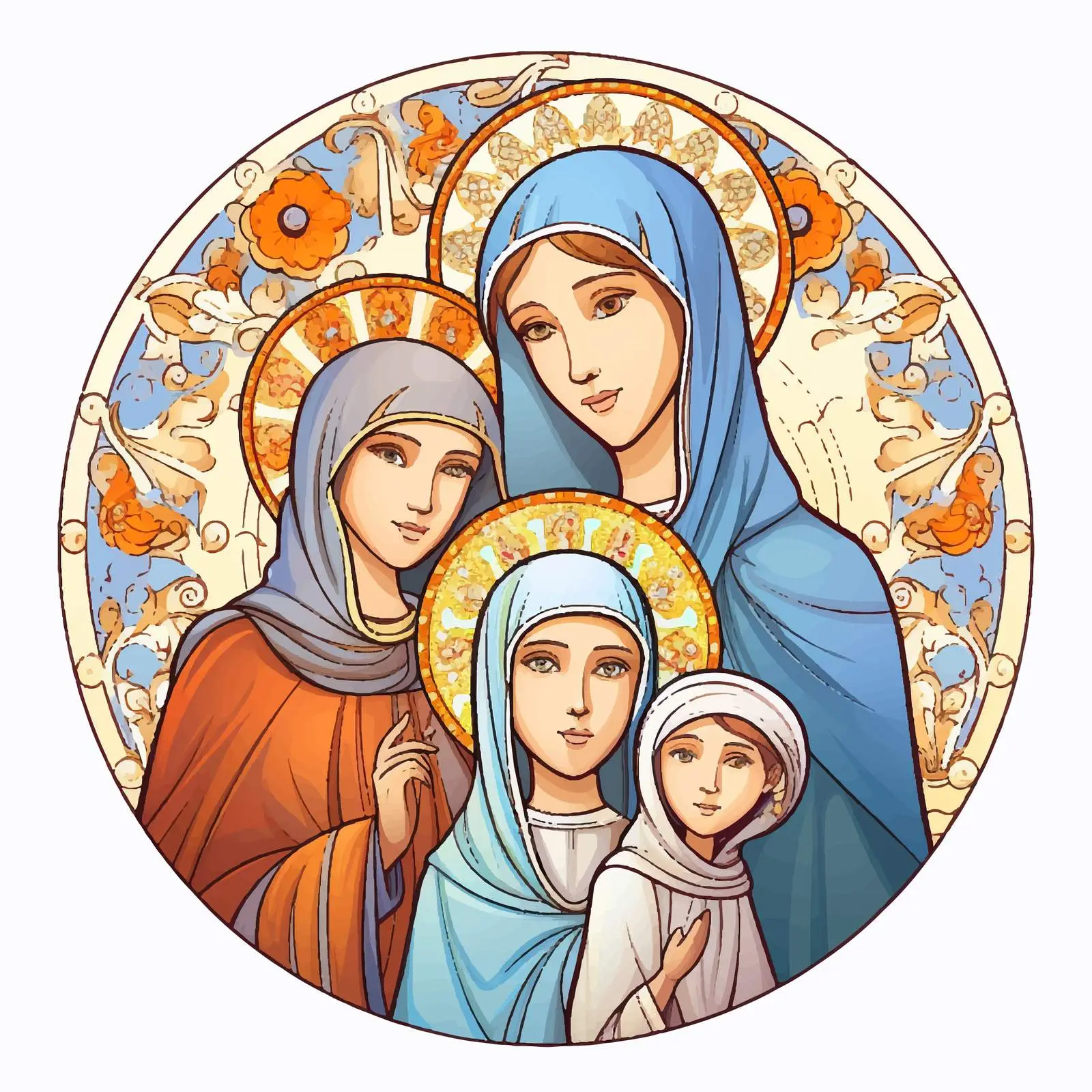Faith, Hope, Love, and Mother Sophia Illustration — free download from Dotvec