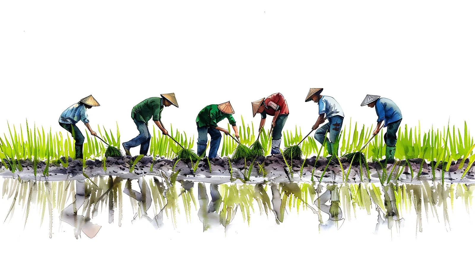 Paddy Field Farmers at Work — free download from Dotvec