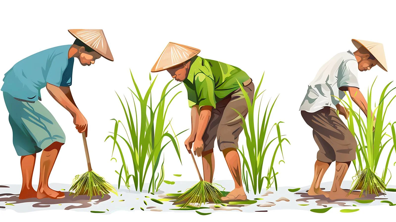 Paddy Farming Scene — free download from Dotvec