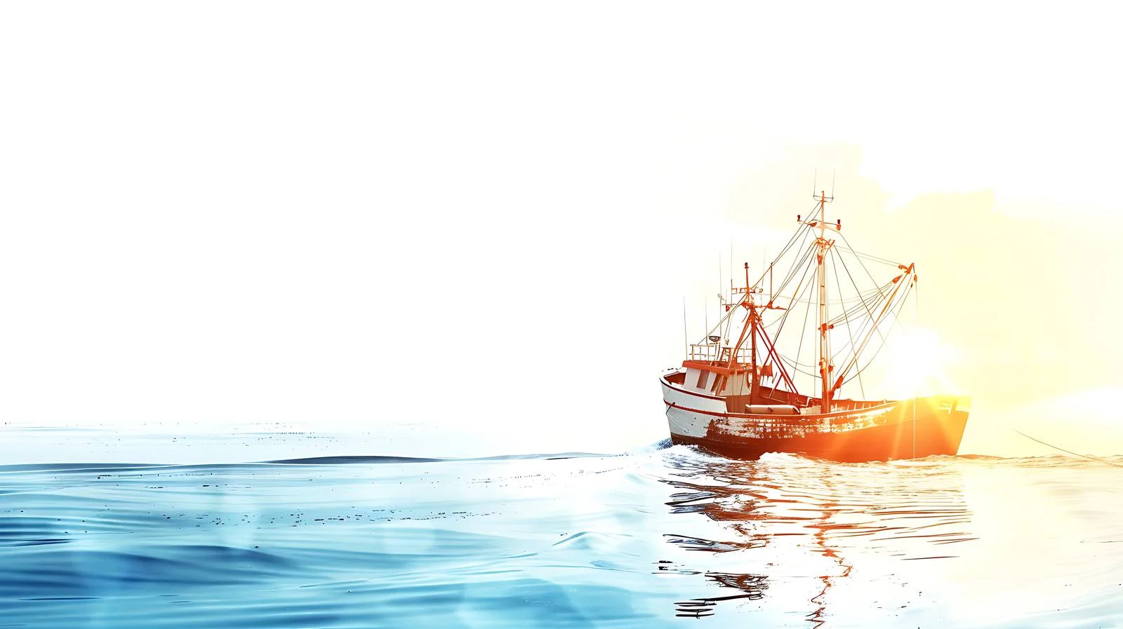 Serene Fishing Boat on Sunny Sea — free download from Dotvec