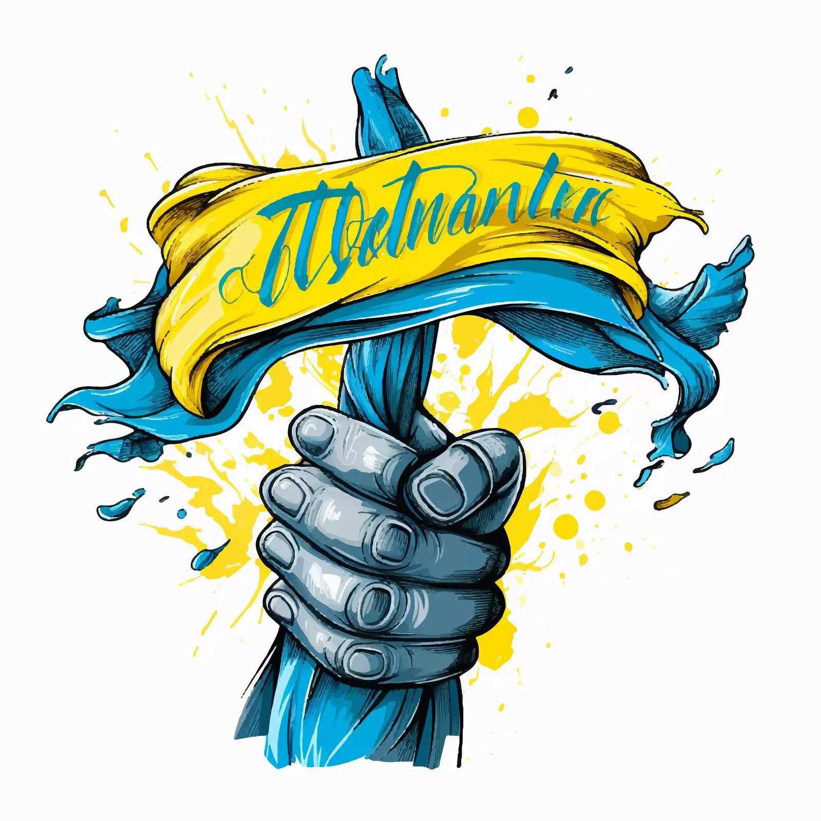 Fist Holding Ukraine Flag Symbolizing Freedom – free strength image from Dotvec