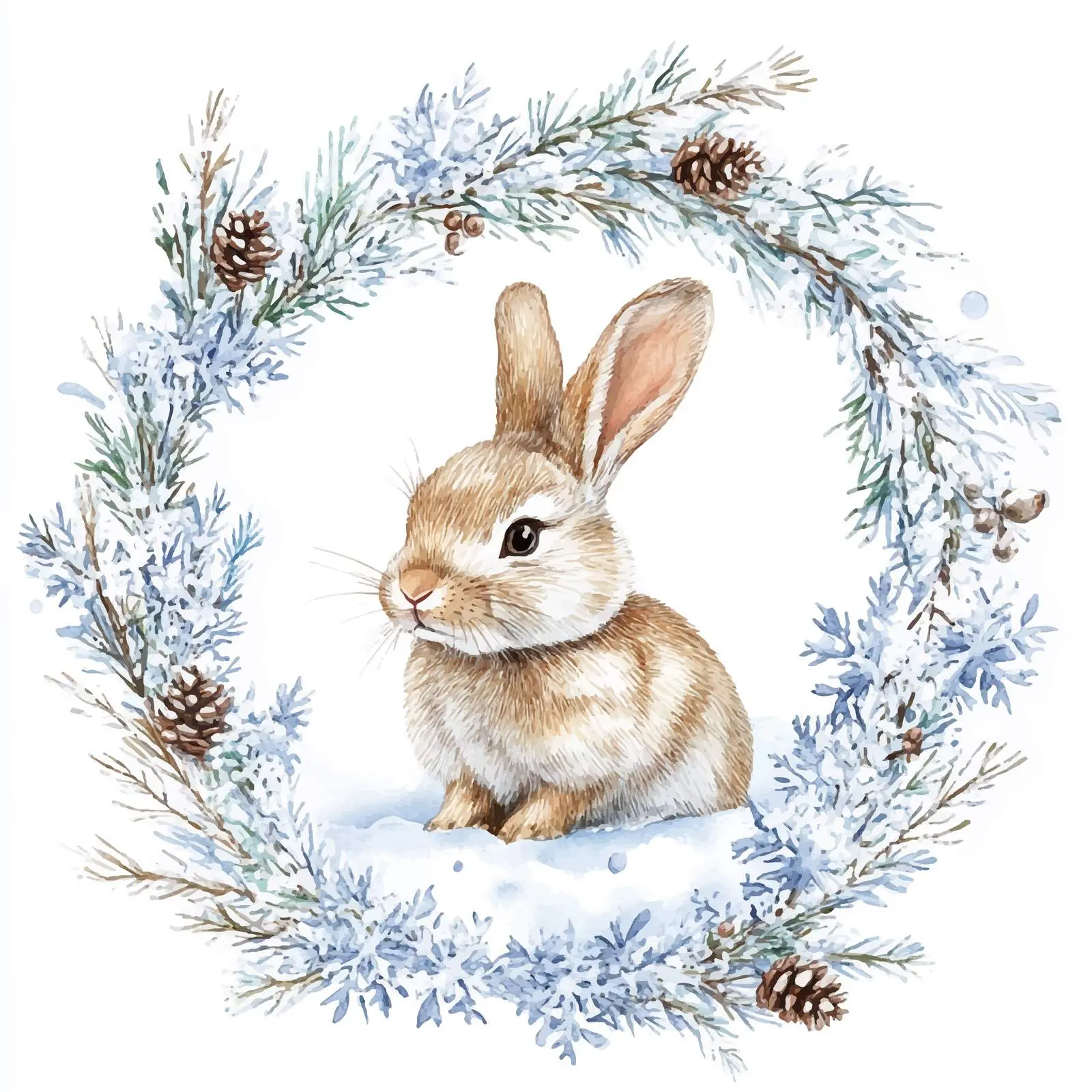 Circular Blue Twigs Frame Vector Design — free download from Dotvec