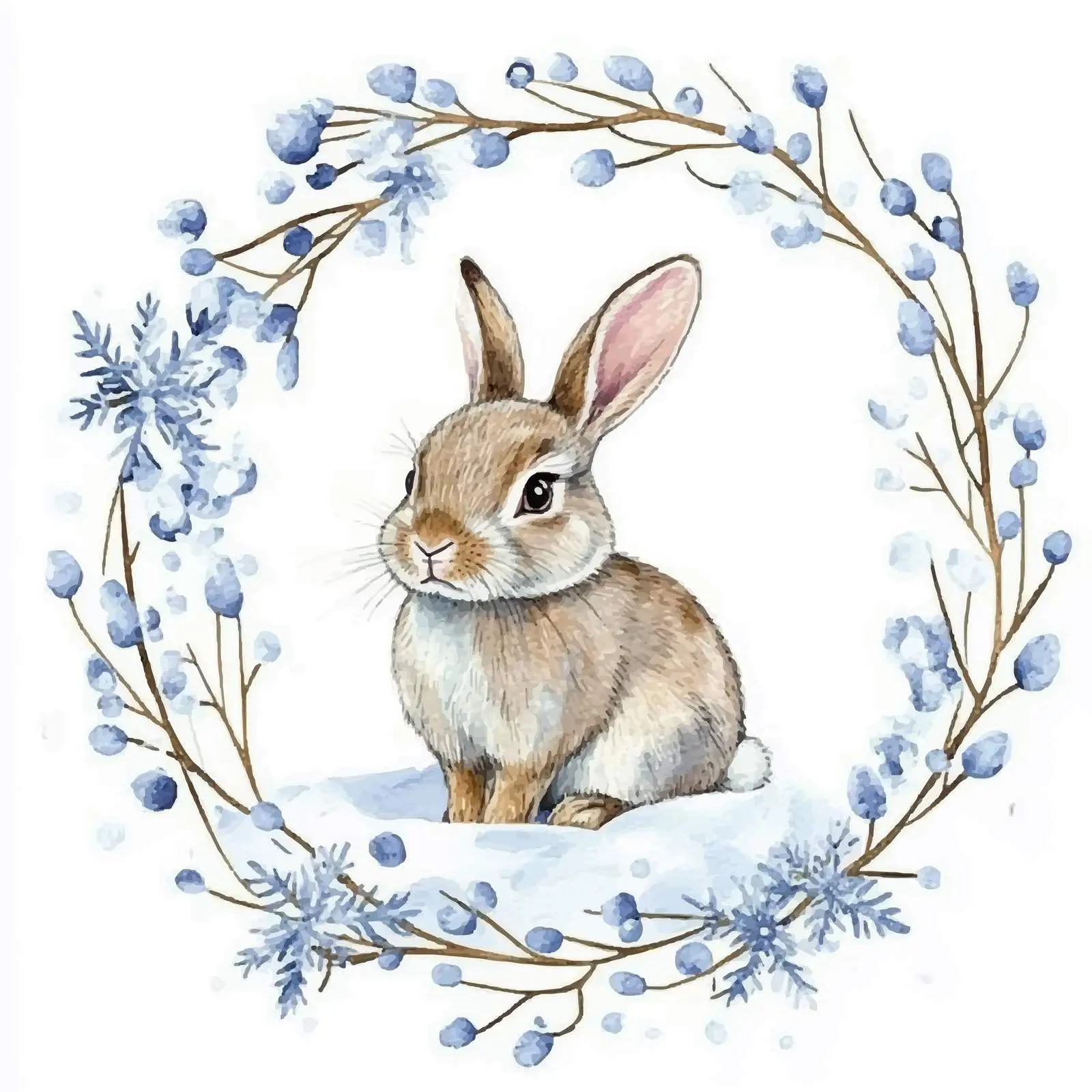 Circular Blue Twigs Vector Design — free download from Dotvec