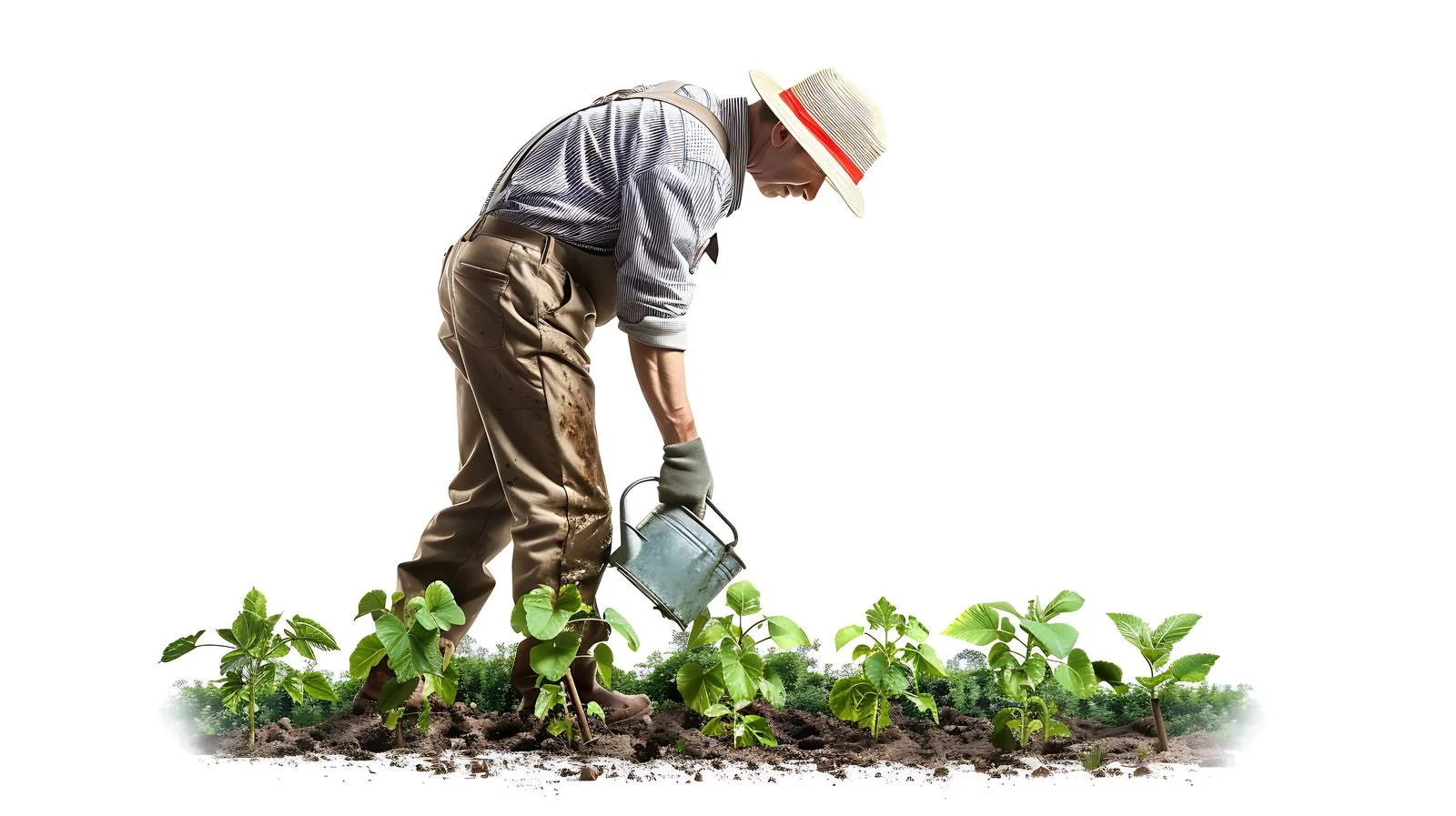 Watering After Planting Garden Isolated Image — free download from Dotvec