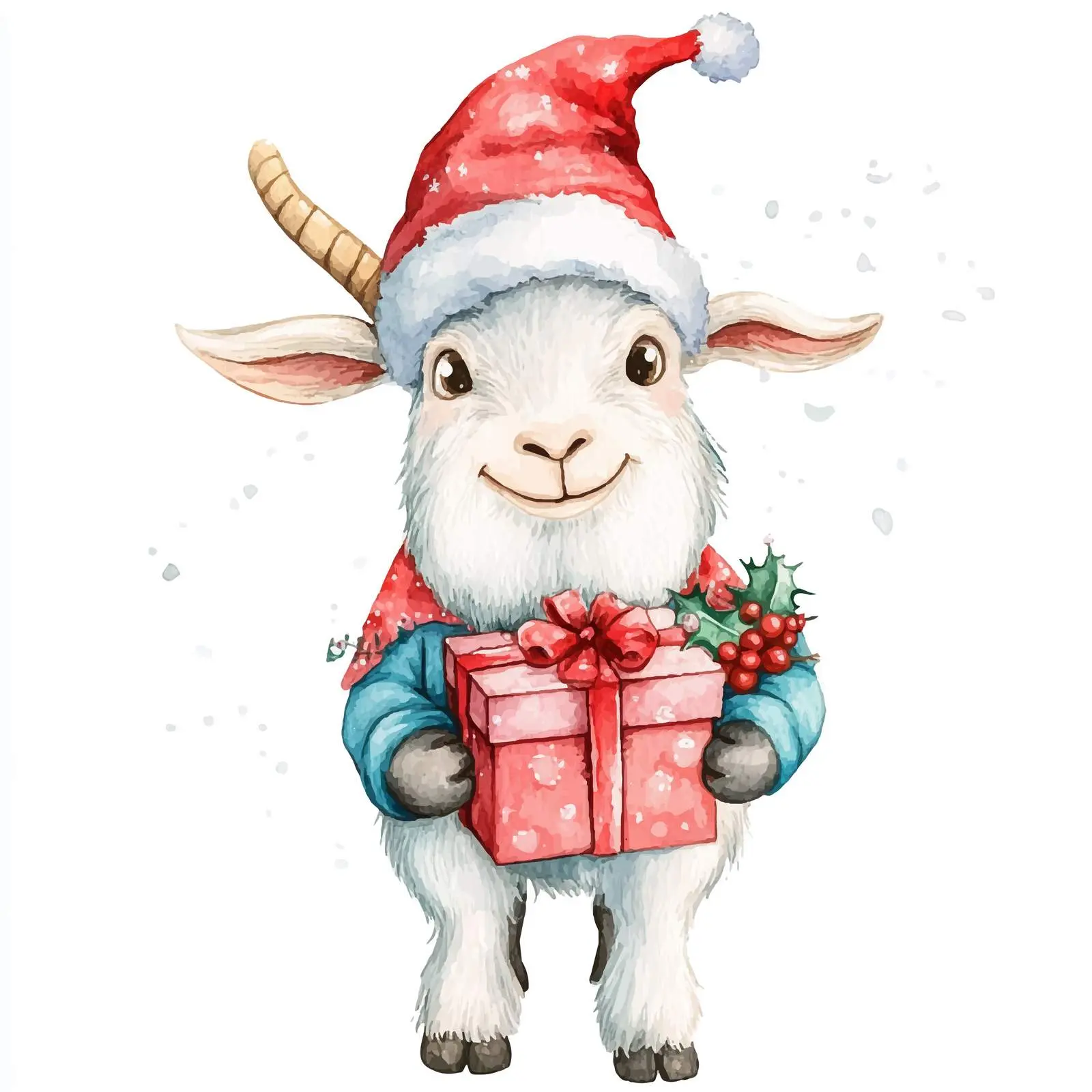 Goat Carrying Gnome and Gift Illustration – free ecology image from Dotvec
