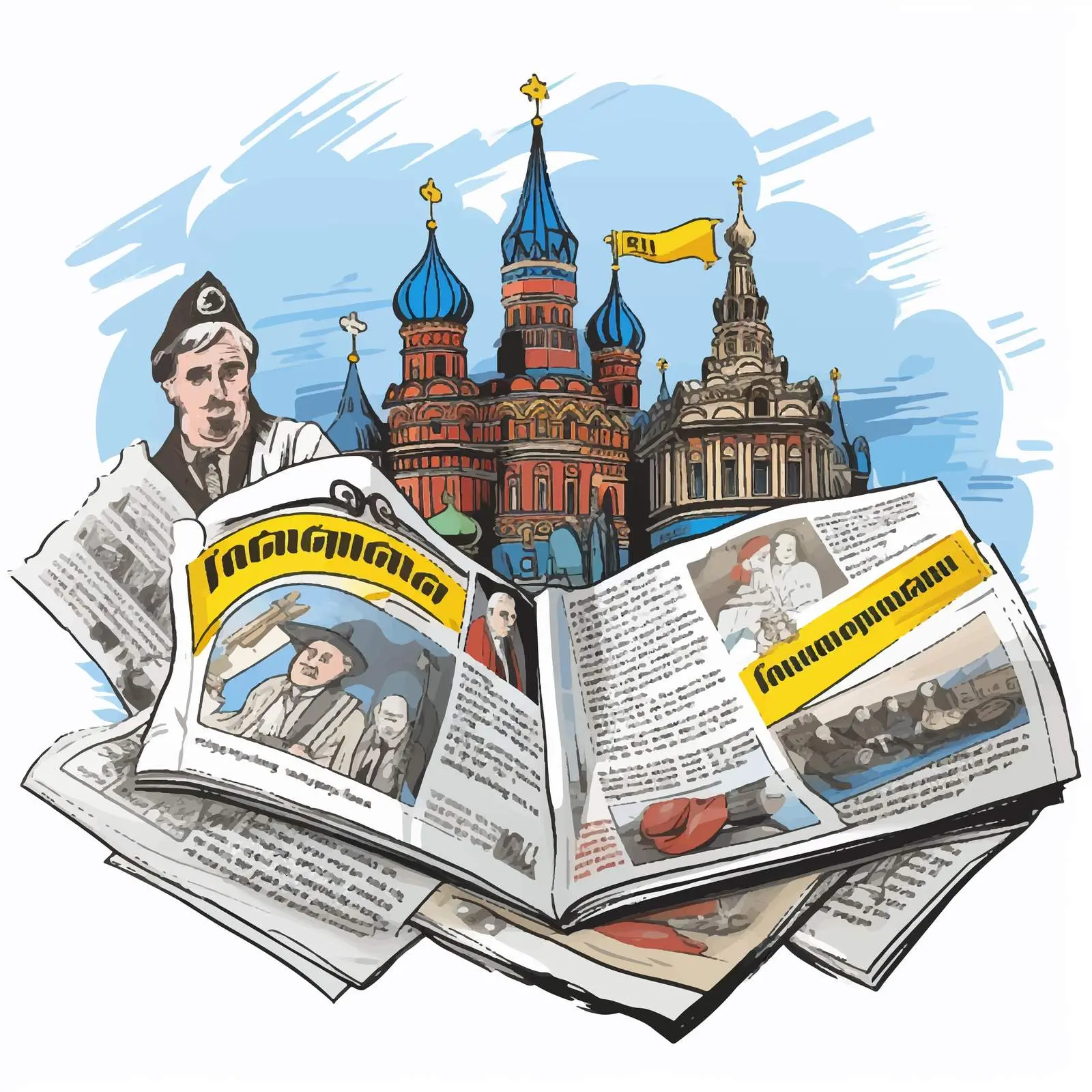 Historical Newspaper Collage of Political Economy — free download from Dotvec