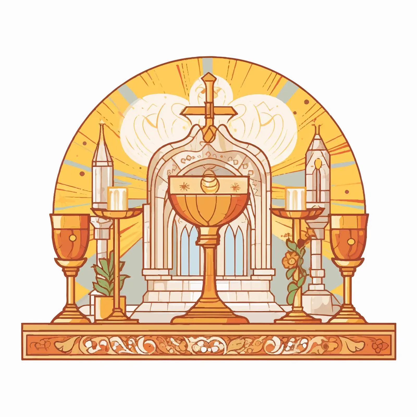 Byzantine Style Holy Communion Illustration — free download from Dotvec